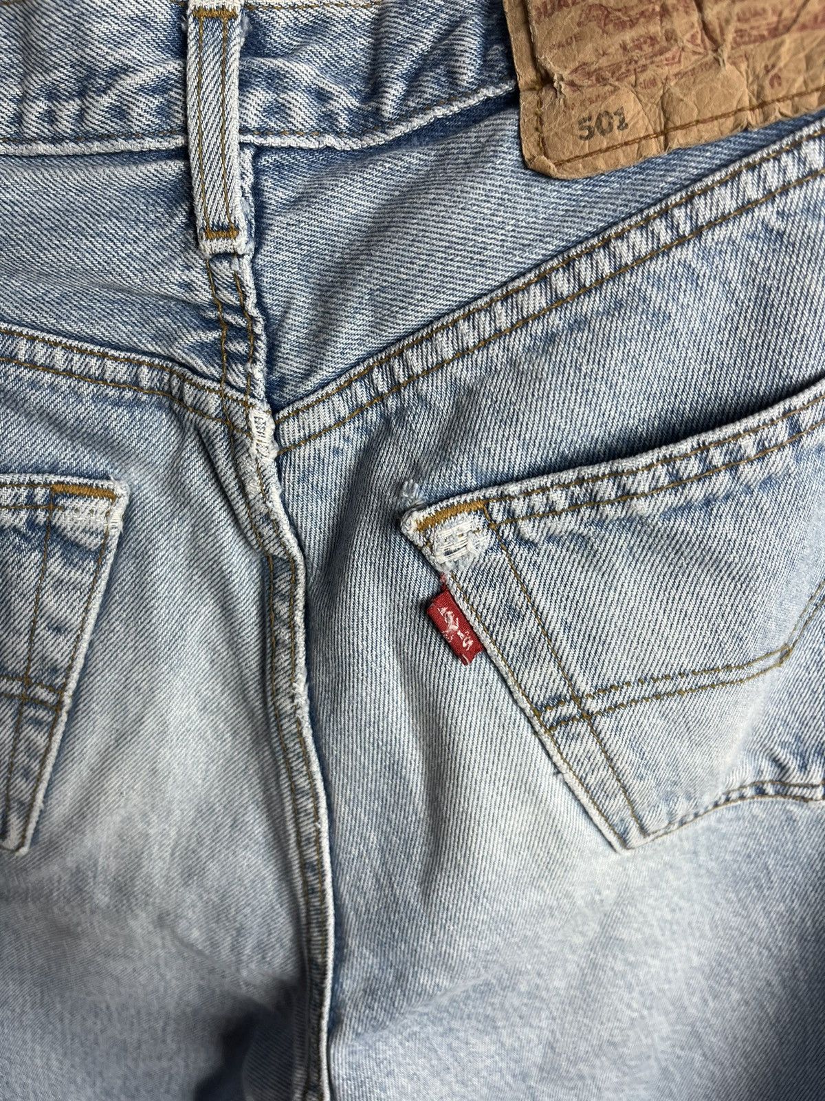 Levi's × Vintage Size 33x34 Vintage 90s Levi's 501 Faded Blue Jeans Size US 33 - 5 Thumbnail