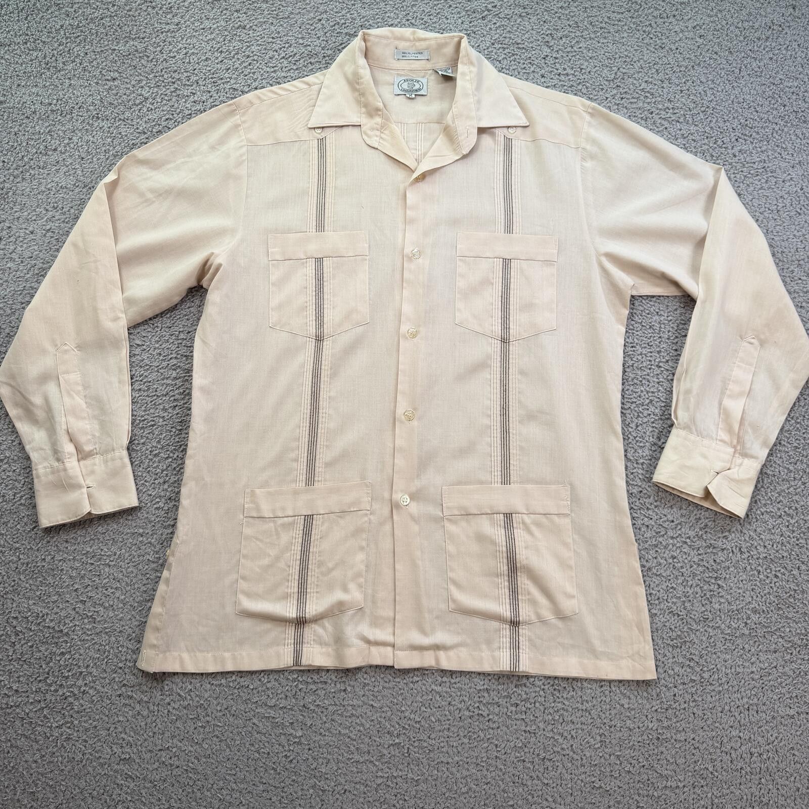 Other Vintage ADOLFO La Guayabera Shirt Mens M 4 Pocket Button Up Size US M / EU 48-50 / 2 - 1 Thumbnail