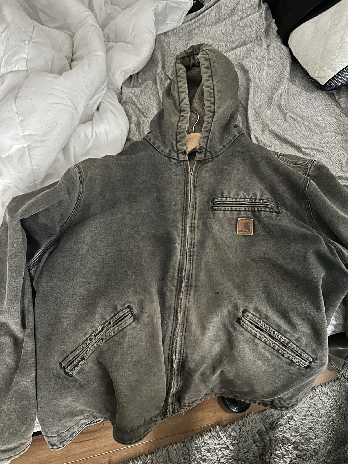Carhartt Vintage Carhartt Bomber Worm by blue collar man Size US XL / EU 56 / 4 - 1 Thumbnail