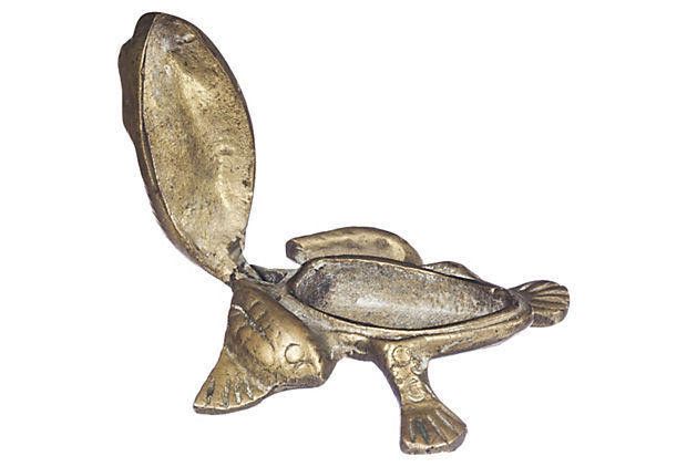 Designer Brass Frog Trinket Box Size ONE SIZE - 5 Thumbnail