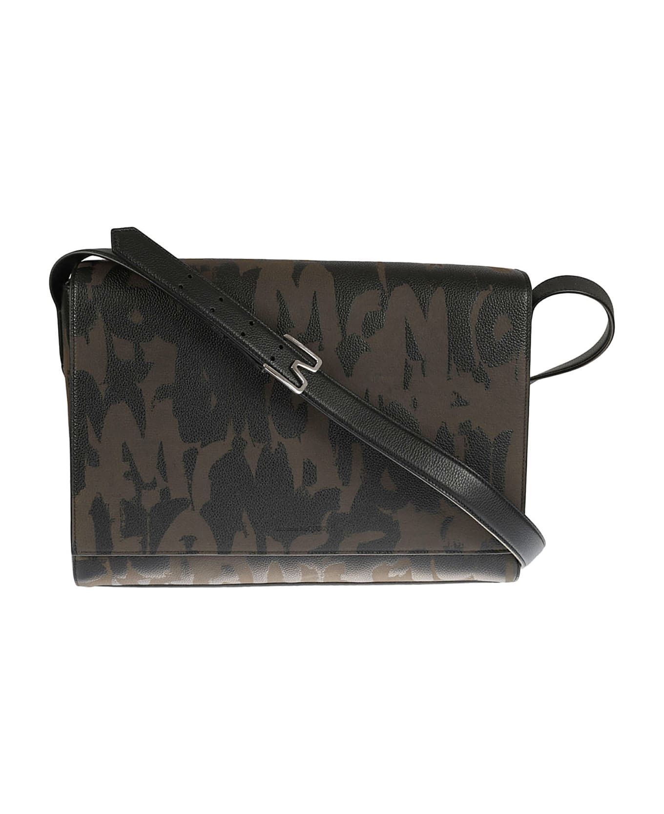 Alexander McQueen o1w1db10725 Size: OS/The Sharp Messenger Bag in Black/Beige Size ONE SIZE - 1 Thumbnail