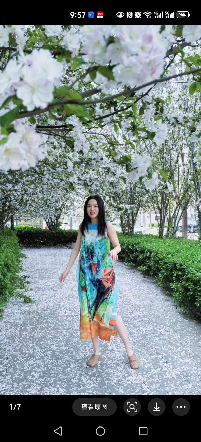 Issey Miyake Issey Miyake size:5 Blue southern ice flower dress Size XS / US 0-2 / IT 36-38 - 1 Thumbnail