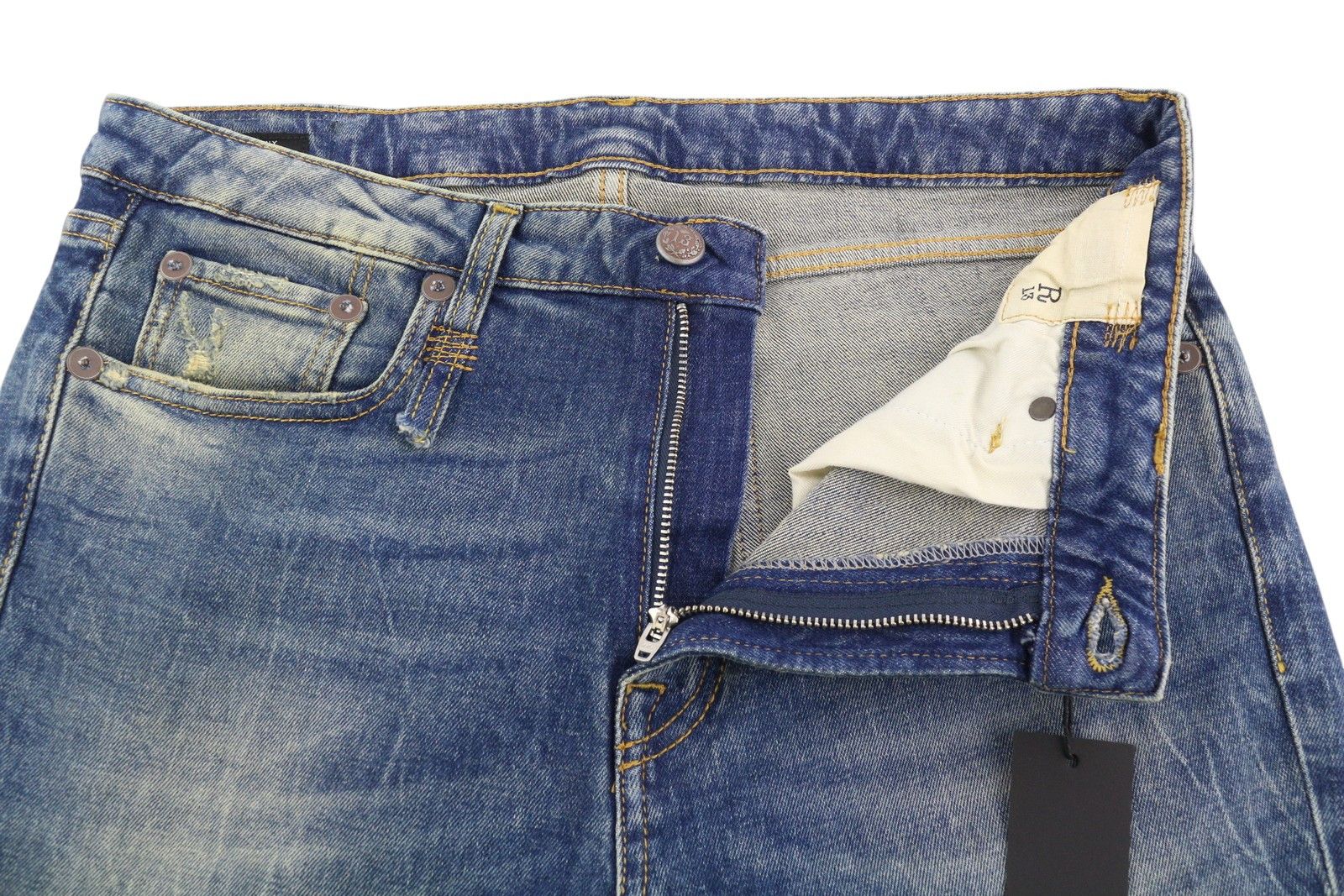 R13 KICK 30 Ankle Cropped Washed Blue Kelly Stretch 84492 Size 30" / US 8 / IT 44 - 5 Thumbnail