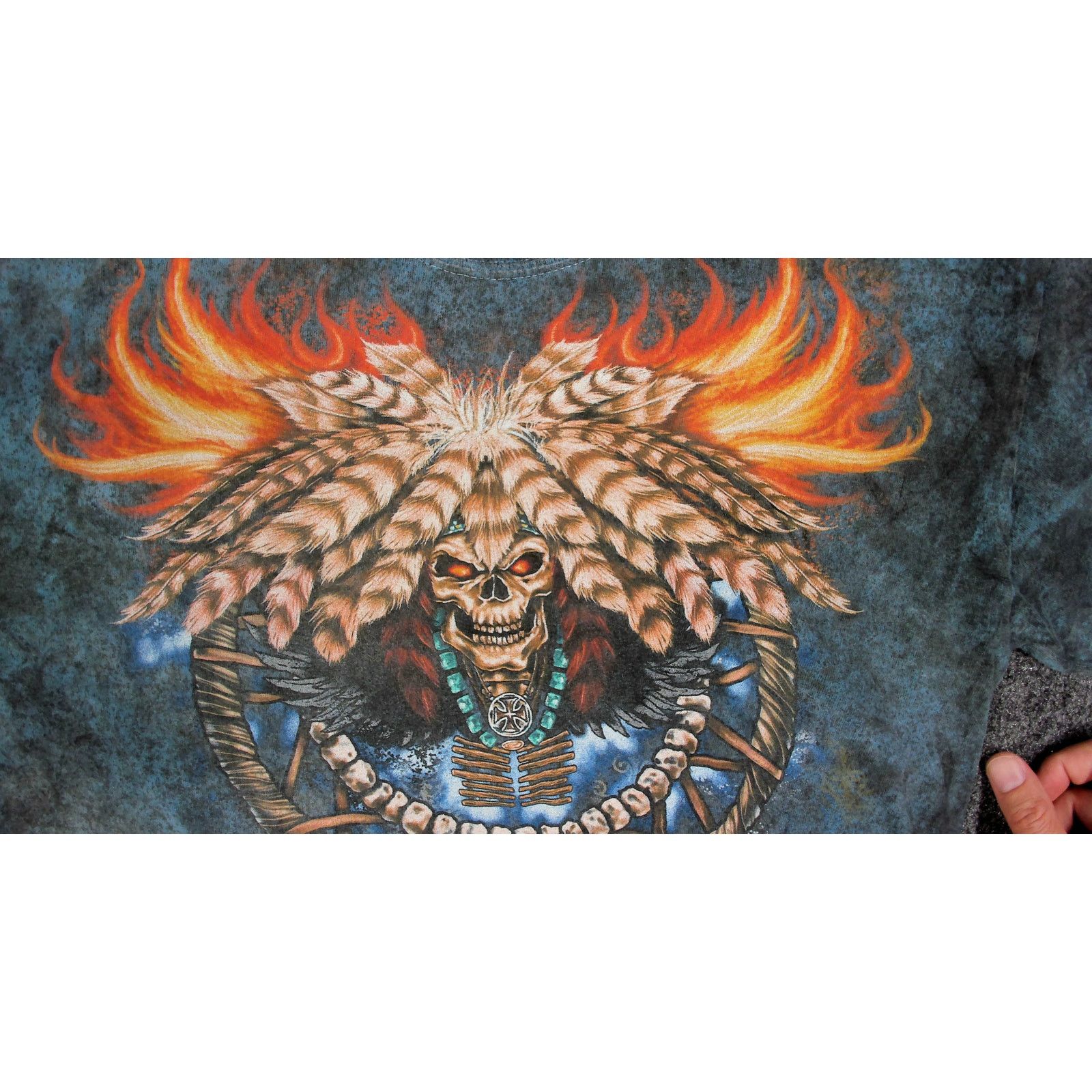 Vintage Easyriders Vintage Y2K Native Skull Mineral Wash Tee Size US L / EU 52-54 / 3 - 9 Thumbnail