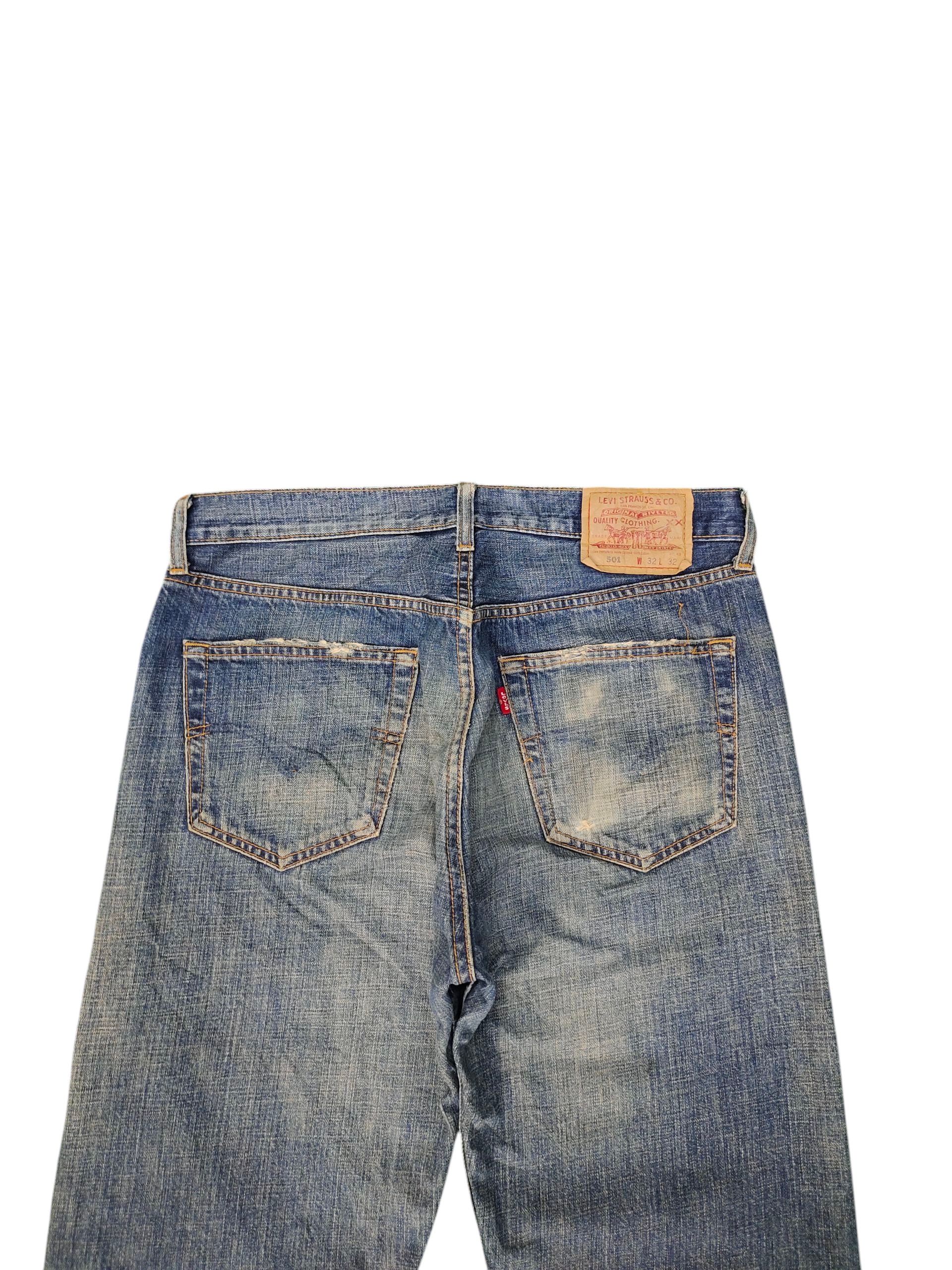 Levi's Vintage Levis 501 Clawmark Distress Faded Denim Jeans Size US 32 / EU 48 - 9 Thumbnail