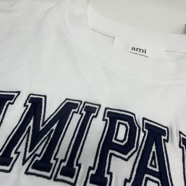 AMI AMIPARIS Letter Logo Short Sleeve Crop T-shirt -2507 Size L / US 10 / IT 46 - 9 Thumbnail