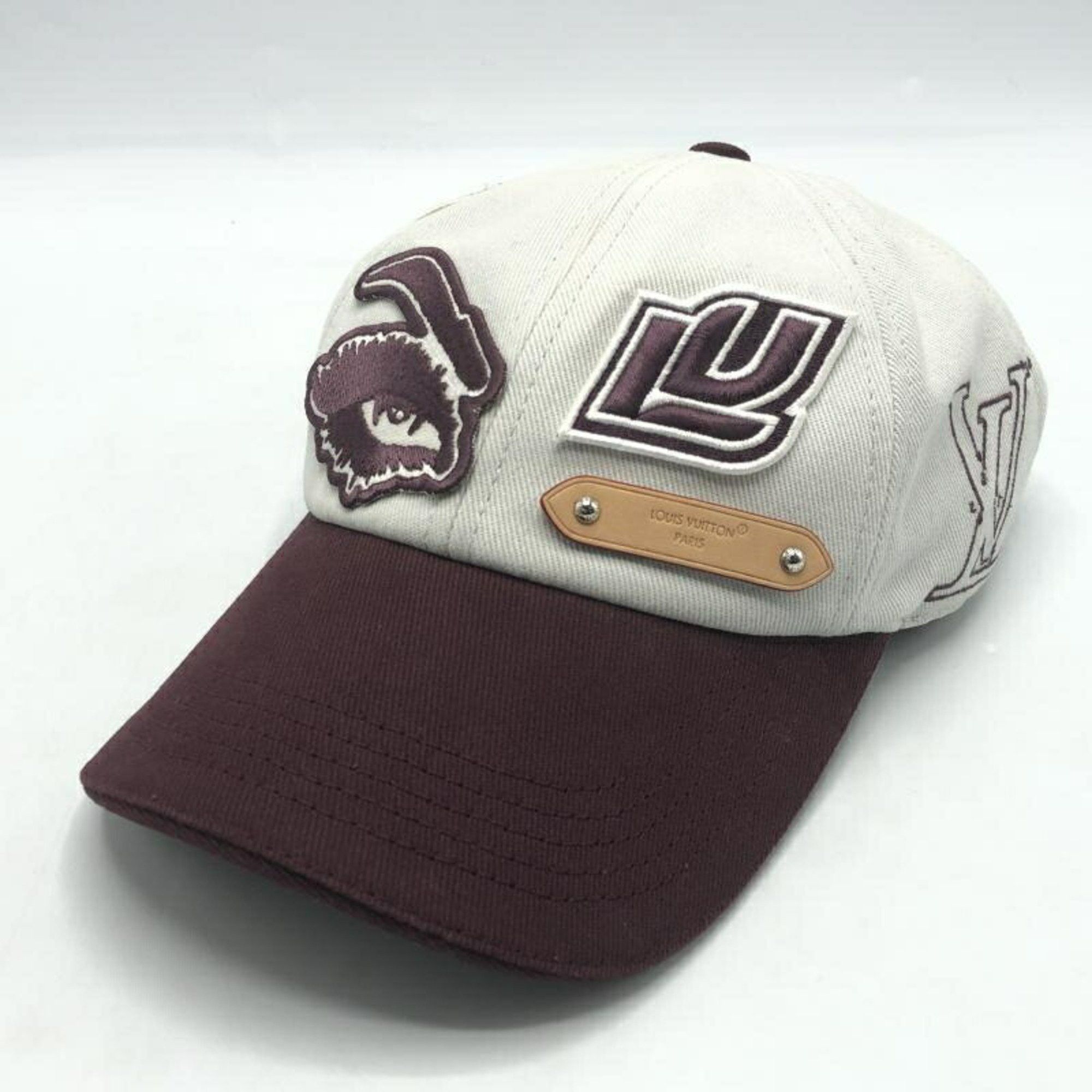 Louis Vuitton LOUIS VUITTON Cap League M7176L White Bordeaux Louis Vuitton Size ONE SIZE - 1 Thumbnail