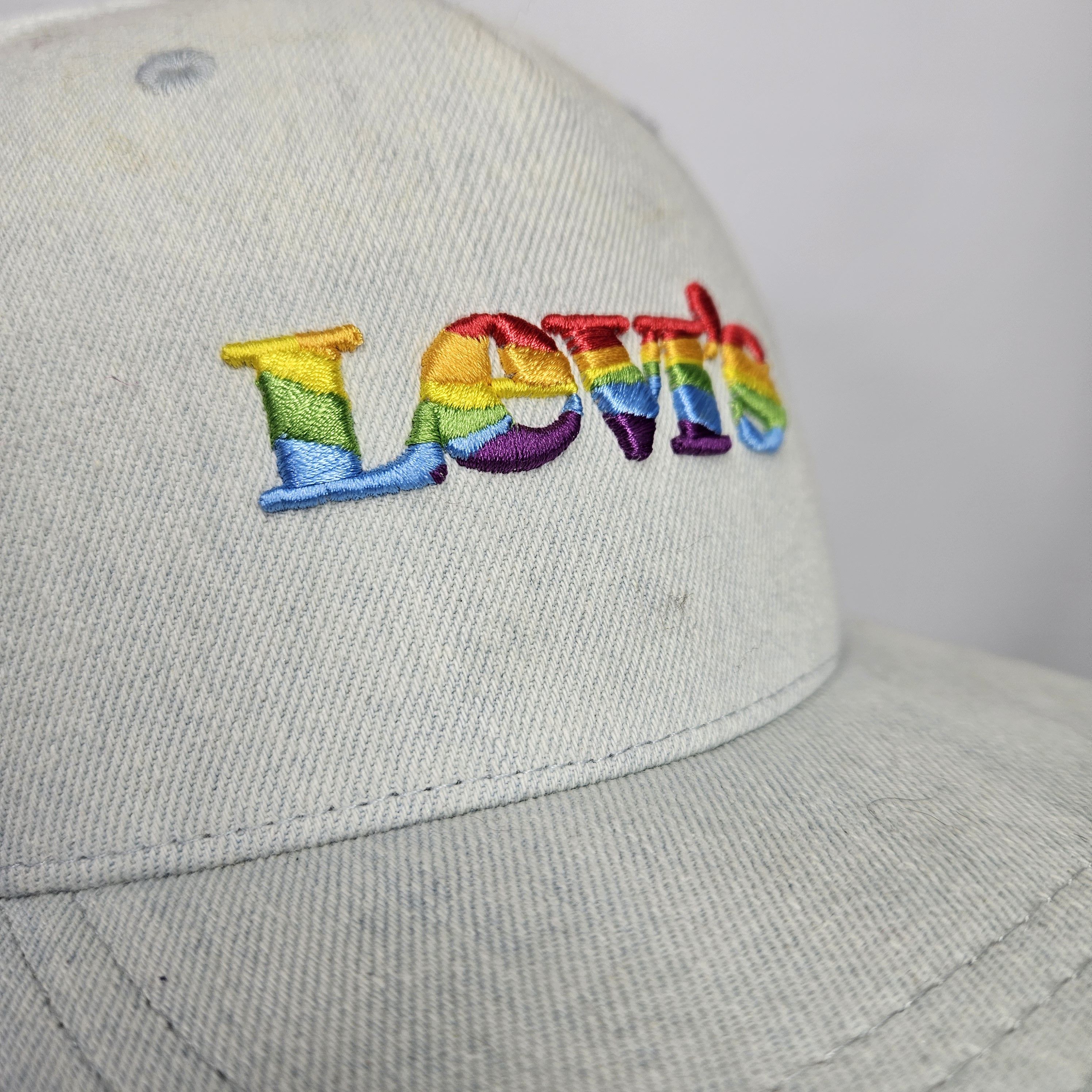 Levi's Levi's Trucker Hat Snapback Pride Rainbow Denim Mesh Adjust Size ONE SIZE - 7 Thumbnail
