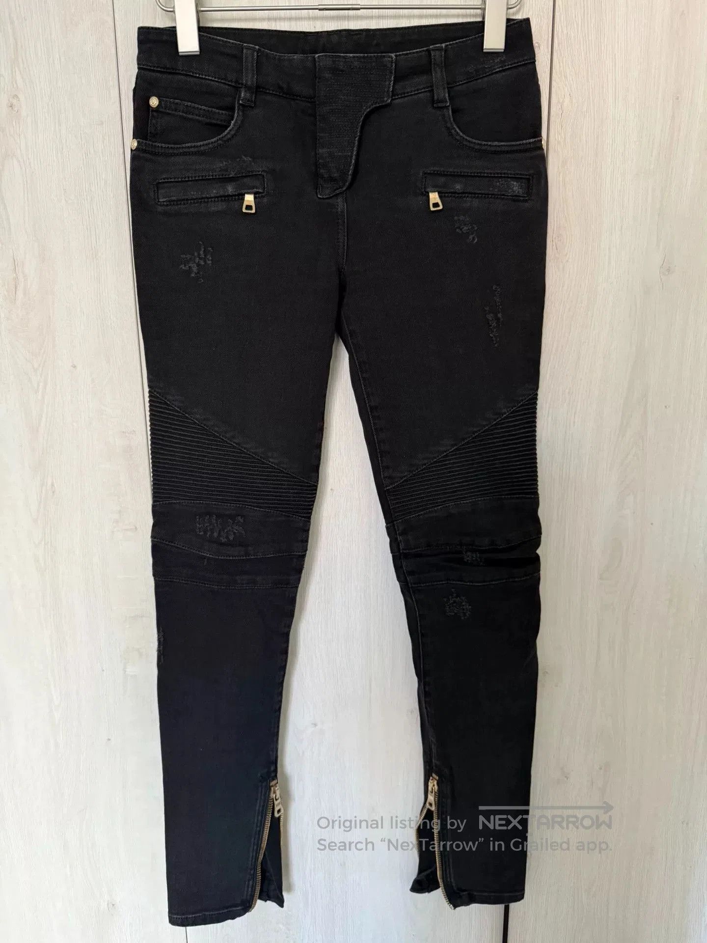 classic black gray women’s jeans by balmain.
