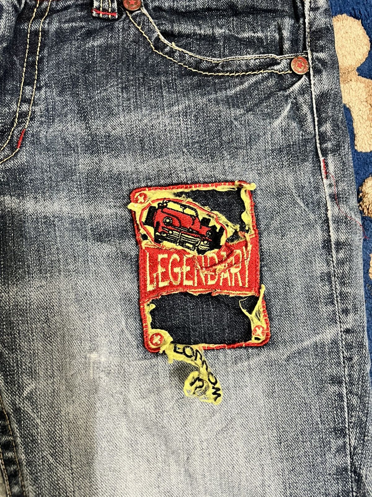 If Six Was Nine Vintage Amazing Jeans Patches Denim Size US 31 - 5 Thumbnail
