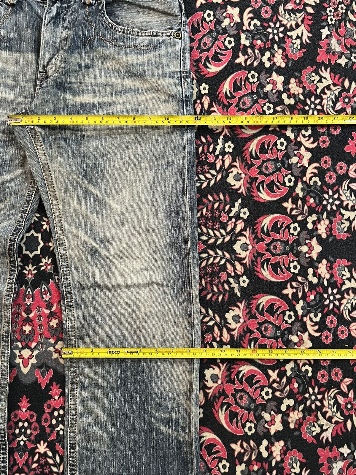 Edwin Vintage Edwin XVS Blue Faded Washed Whisker Straight Jeans Size US 30 / EU 46 - 13 Thumbnail