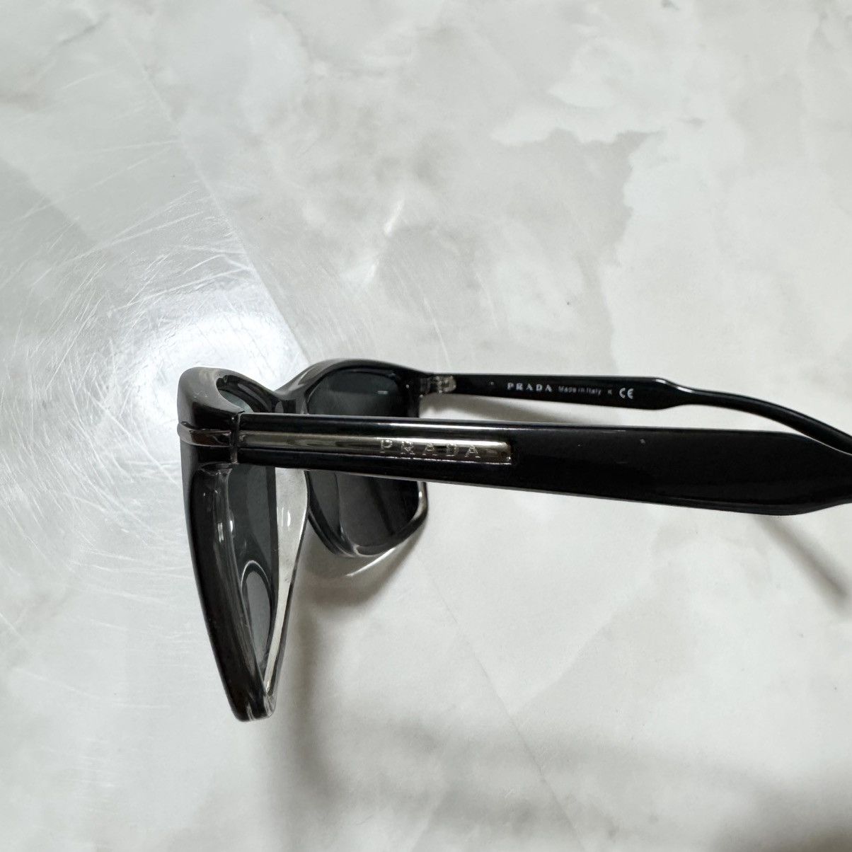 Prada Authentic Prada Side Logo Sunglasses, Black/Silver Size ONE SIZE - 9 Thumbnail