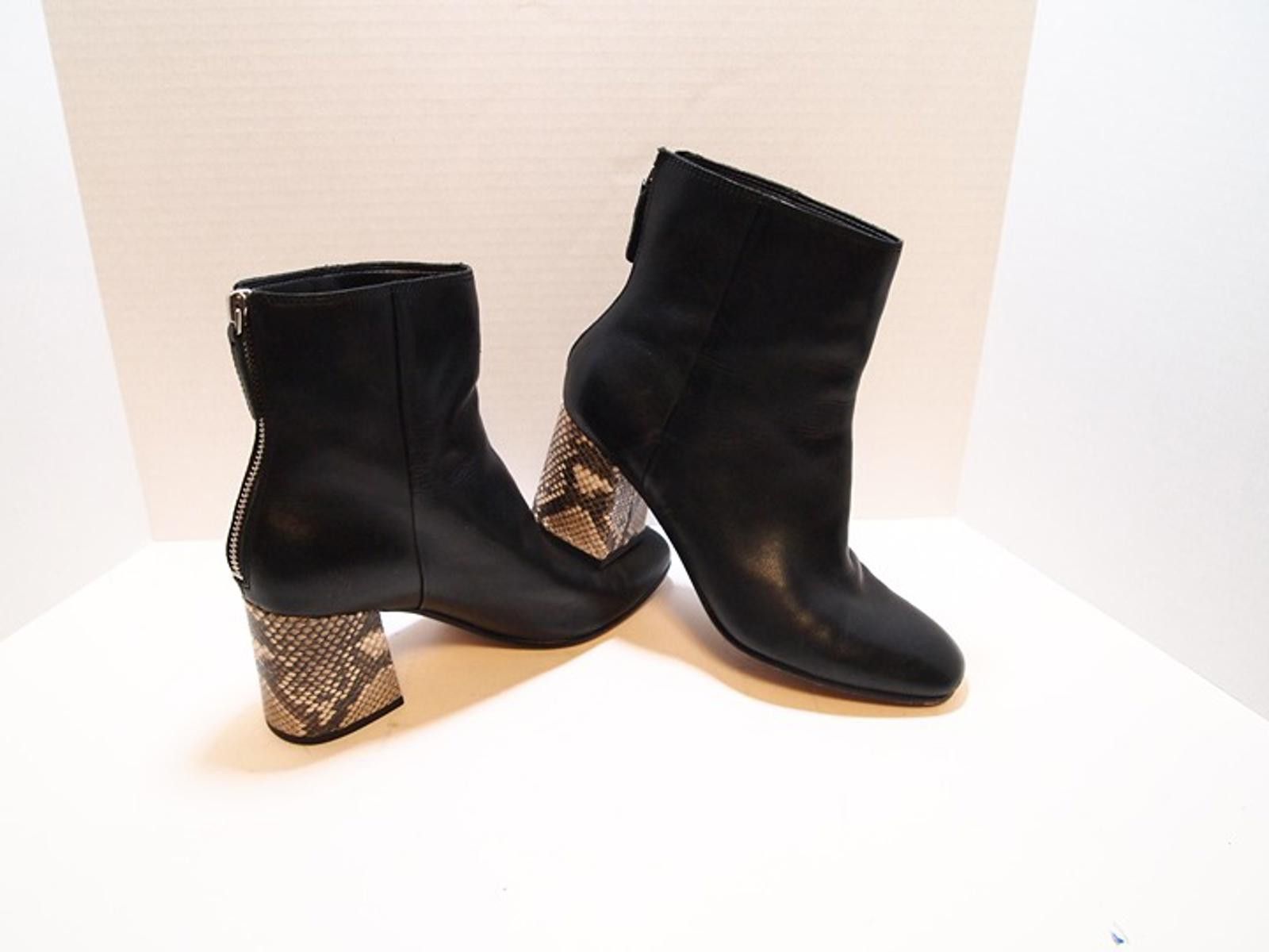 Dolce Vita Dolce Vita Black Heels with Snakeskin Heel – Soft Leather Size US 6.5 / IT 36.5 - 1 Thumbnail