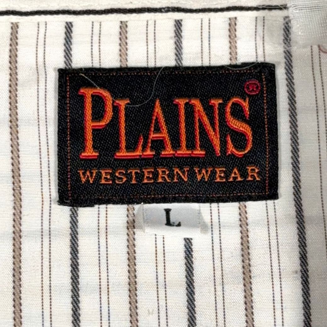 Vintage VINTAGE Plains Western Shirt Adult LARGE White Striped Pearl Snap Cowboy 90s Size US L / EU 52-54 / 3 - 4 Thumbnail