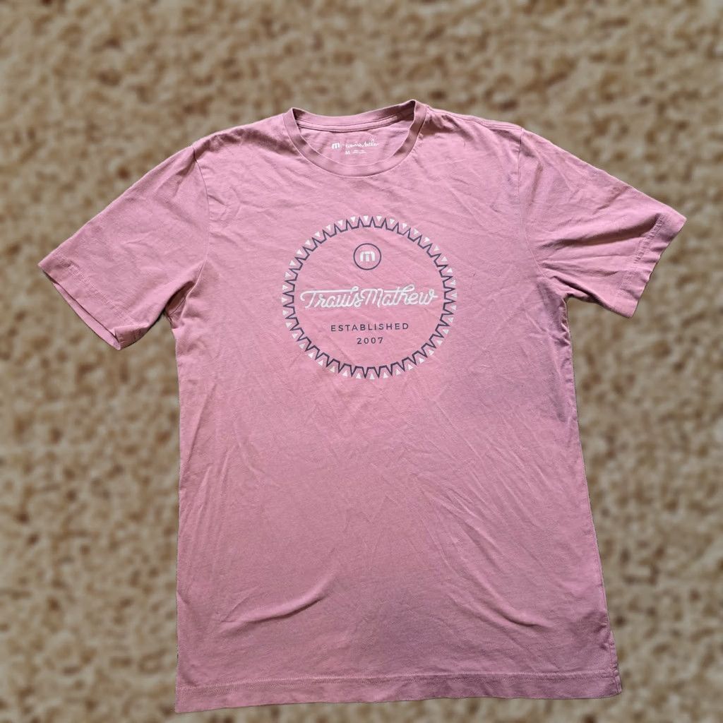 TravisMathew Travis Mathew Top Womens Medium Purple Short Sleeve Logo Crew Neck Casual Basic Shirt Size M / US 6-8 / IT 42-44 - 1 Thumbnail