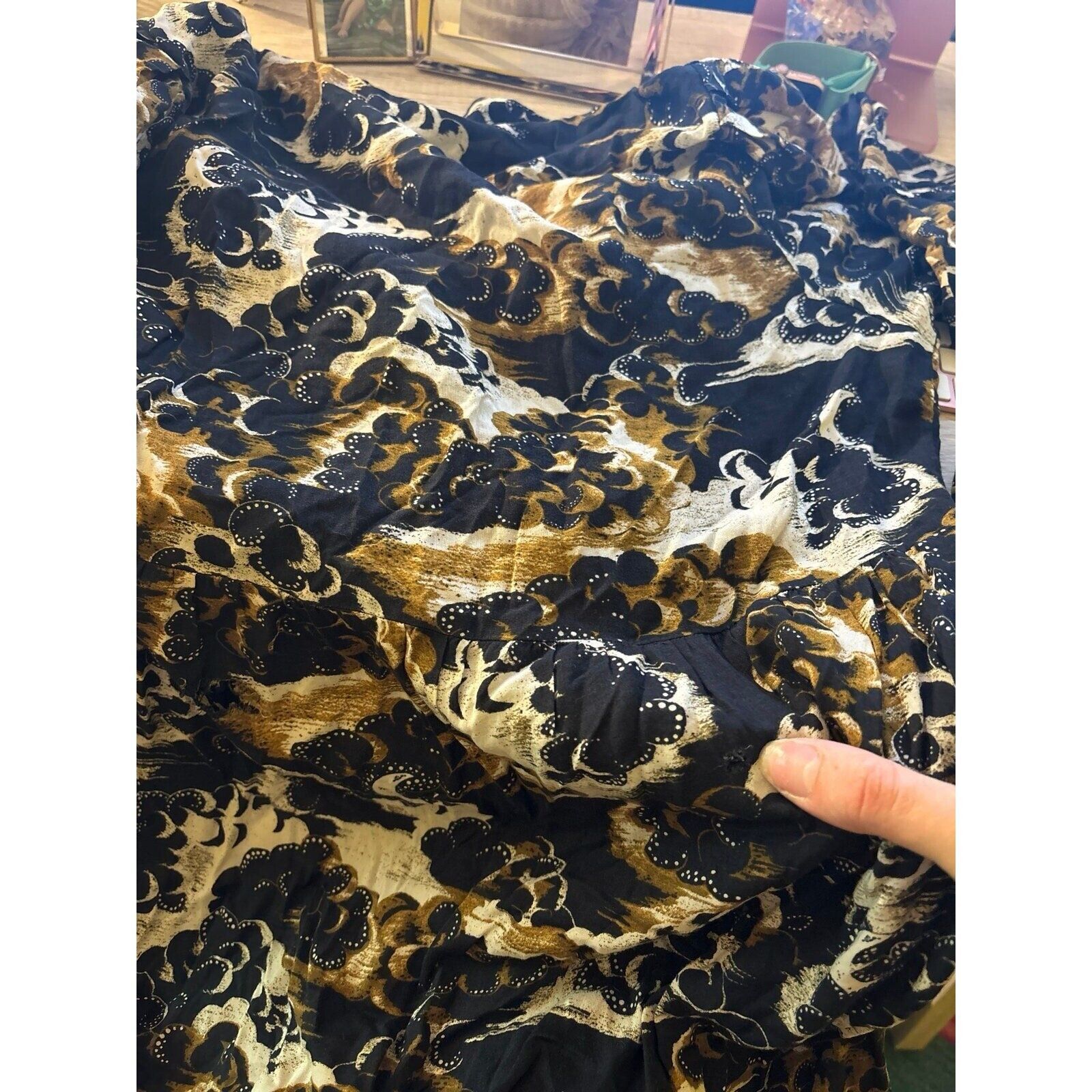 Scotch & Soda rtr Scotch & soda small rust black floral Long Sleeve dress Size S / US 4 / IT 40 - 12 Thumbnail