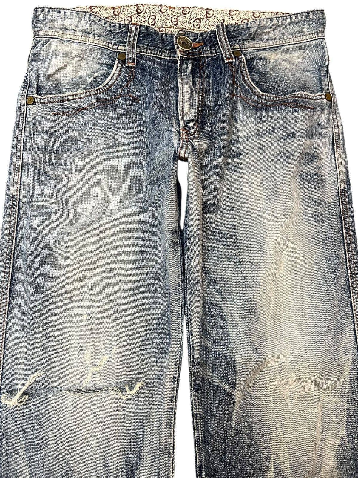 Edwin Vintage Edwin 503 Blue Trip Stonewash/Acidwash Denim Size US 35 - 2 Thumbnail