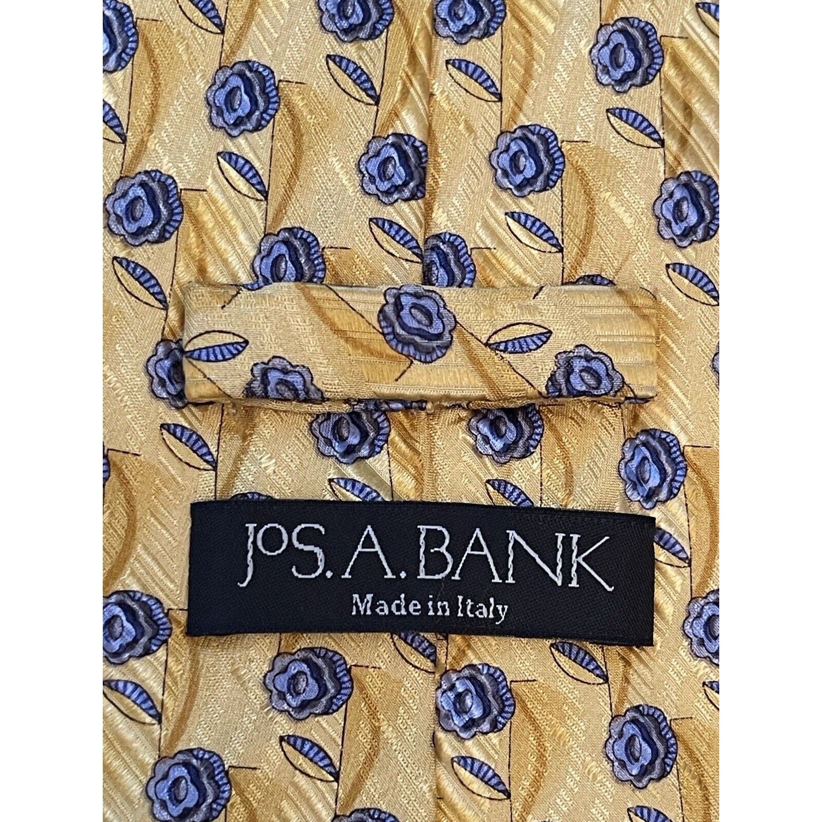 Jos. A. Bank Jos. A. Bank Gold Blue 100% Silk Made In Italy Size ONE SIZE - 8 Thumbnail