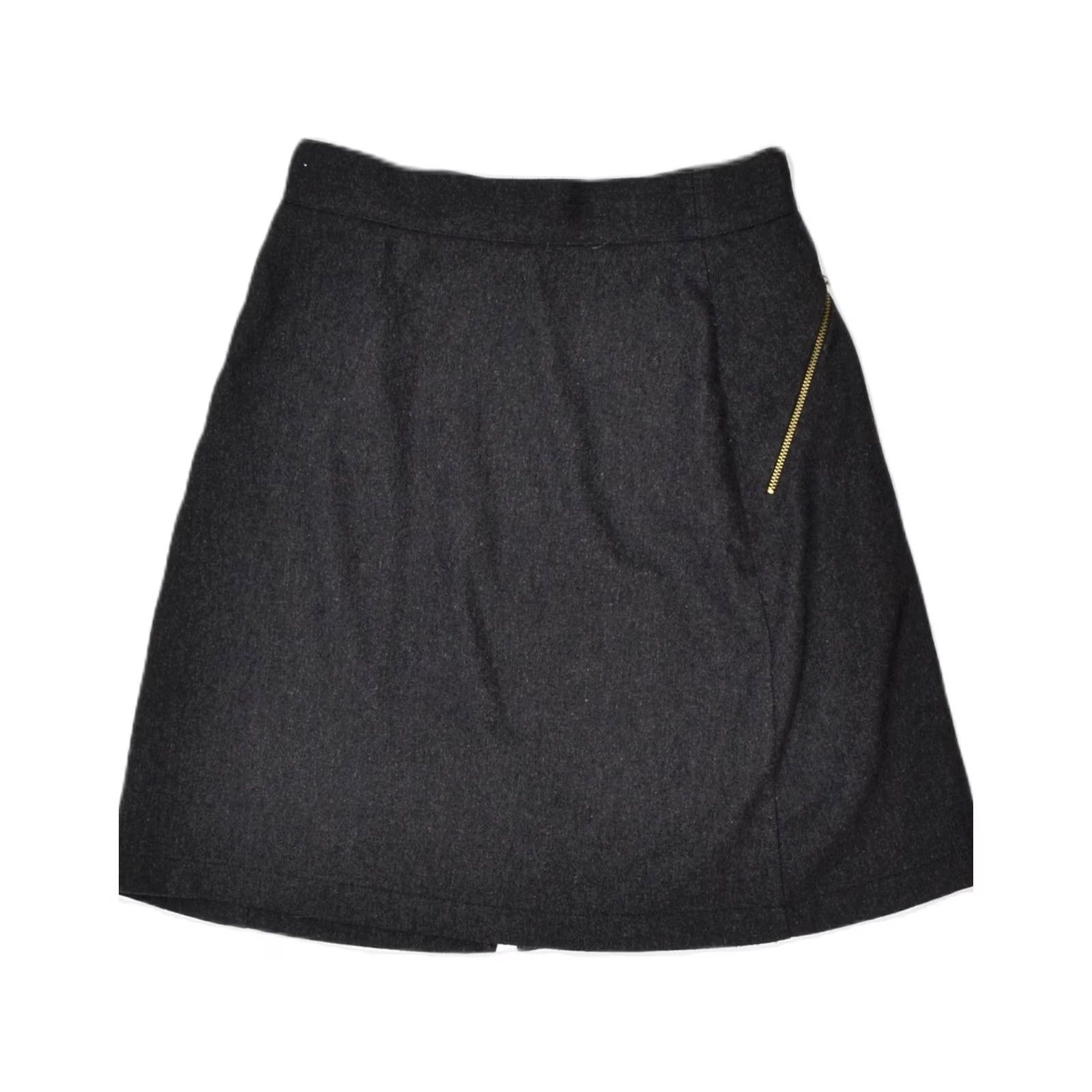 Vintage VINTAGE A-Line Skirt Womens UK 10 Small W26 Grey Wool MO04 Size 28" / US 6 / IT 42 - 2 Thumbnail