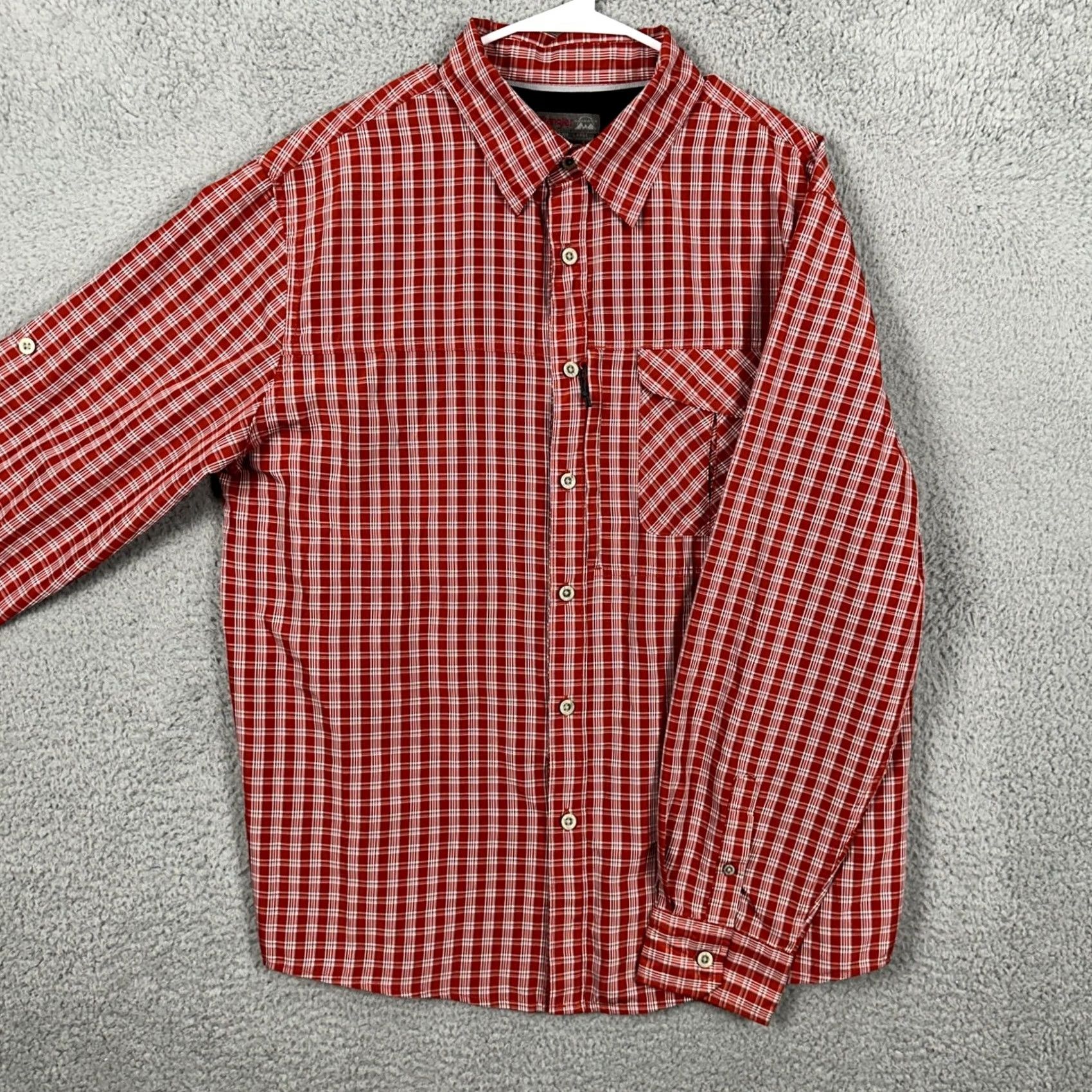 Wrangler Wrangler Button-Up Shirt Mens Large Red Plaid Nylon Blend Outdoor Regular Fit Shirt Size US L / EU 52-54 / 3 - 2 Thumbnail