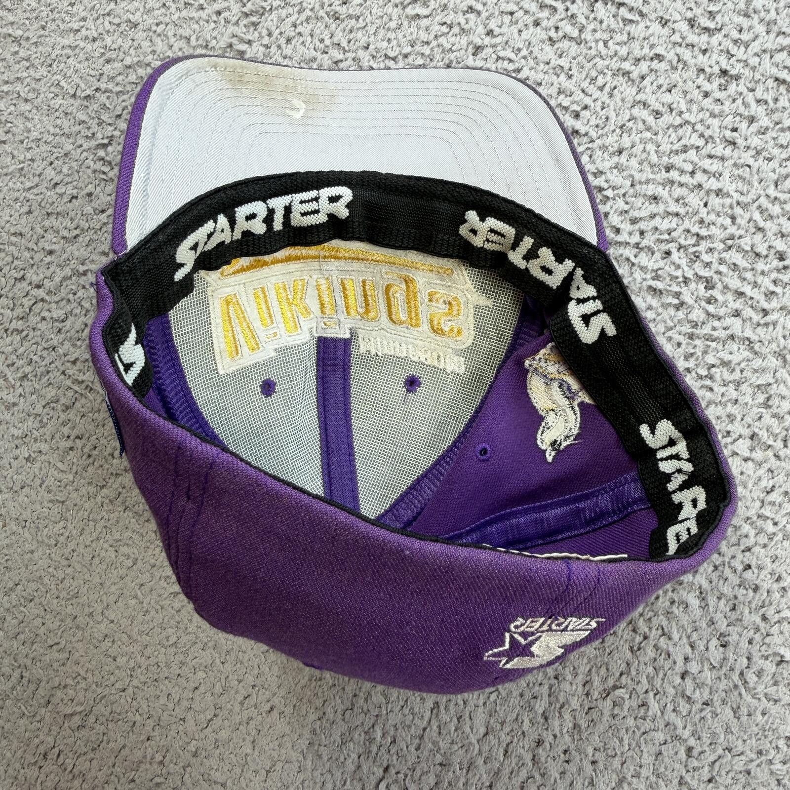 Starter Vintage 90s Minnesota Vikings Starter Pro Hat NFL 7 7 1/4 Size ONE SIZE - 5 Thumbnail