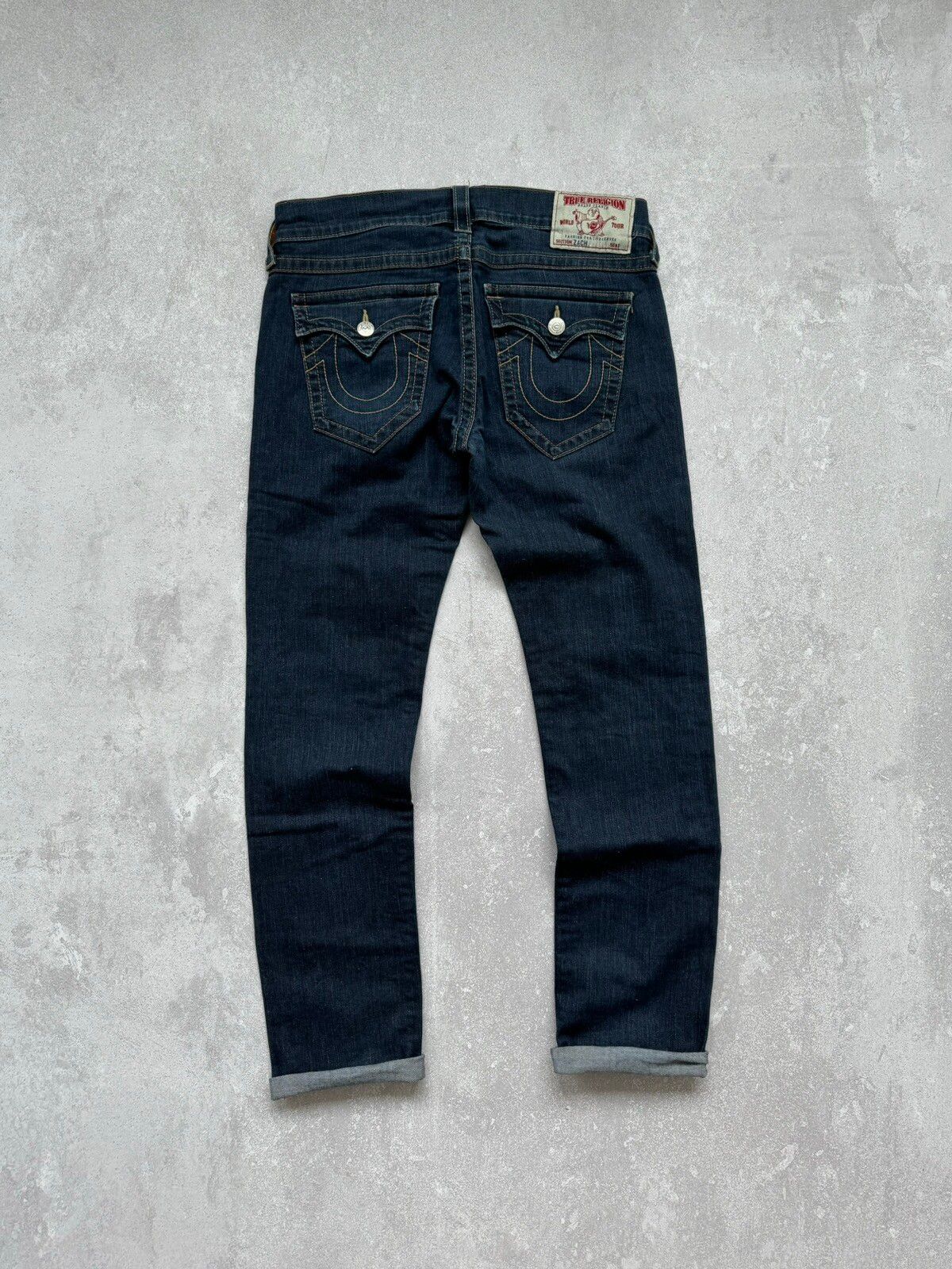 Pre-owned True Religion X Vintage True Religion Denim Jeans Zach Made In Usa Sz32 In Dark Blue