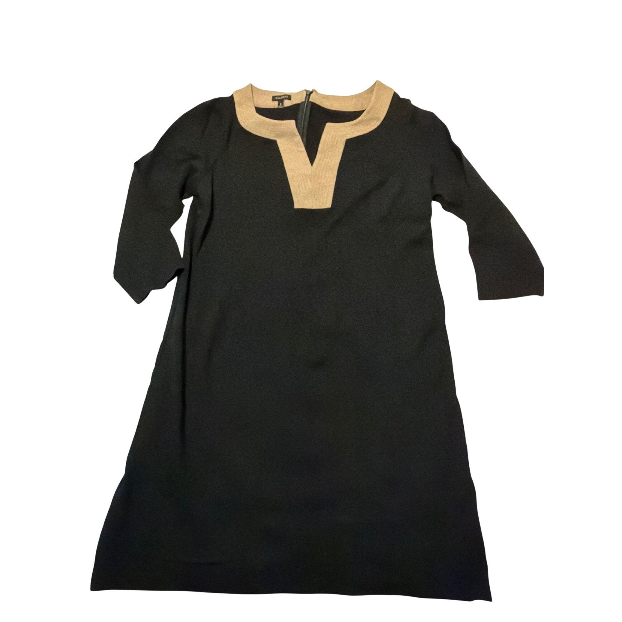Talbots Talbots Ponte Knit Sheath Dress Colorblock Black Tan V Neck Size M / US 6-8 / IT 42-44 - 1 Thumbnail