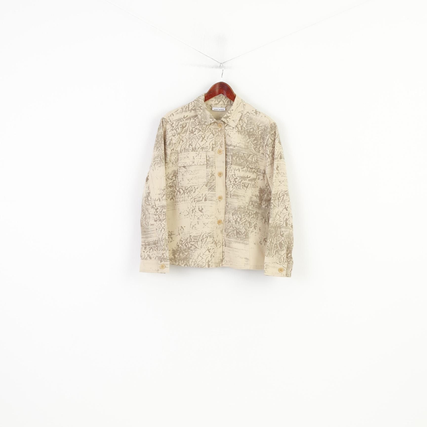 Gerry Weber Gerry Weber Women 14 40 L Blazer Beige Cotton Western 11090 Size XL / US 12-14 / IT 48-50 - 2 Thumbnail