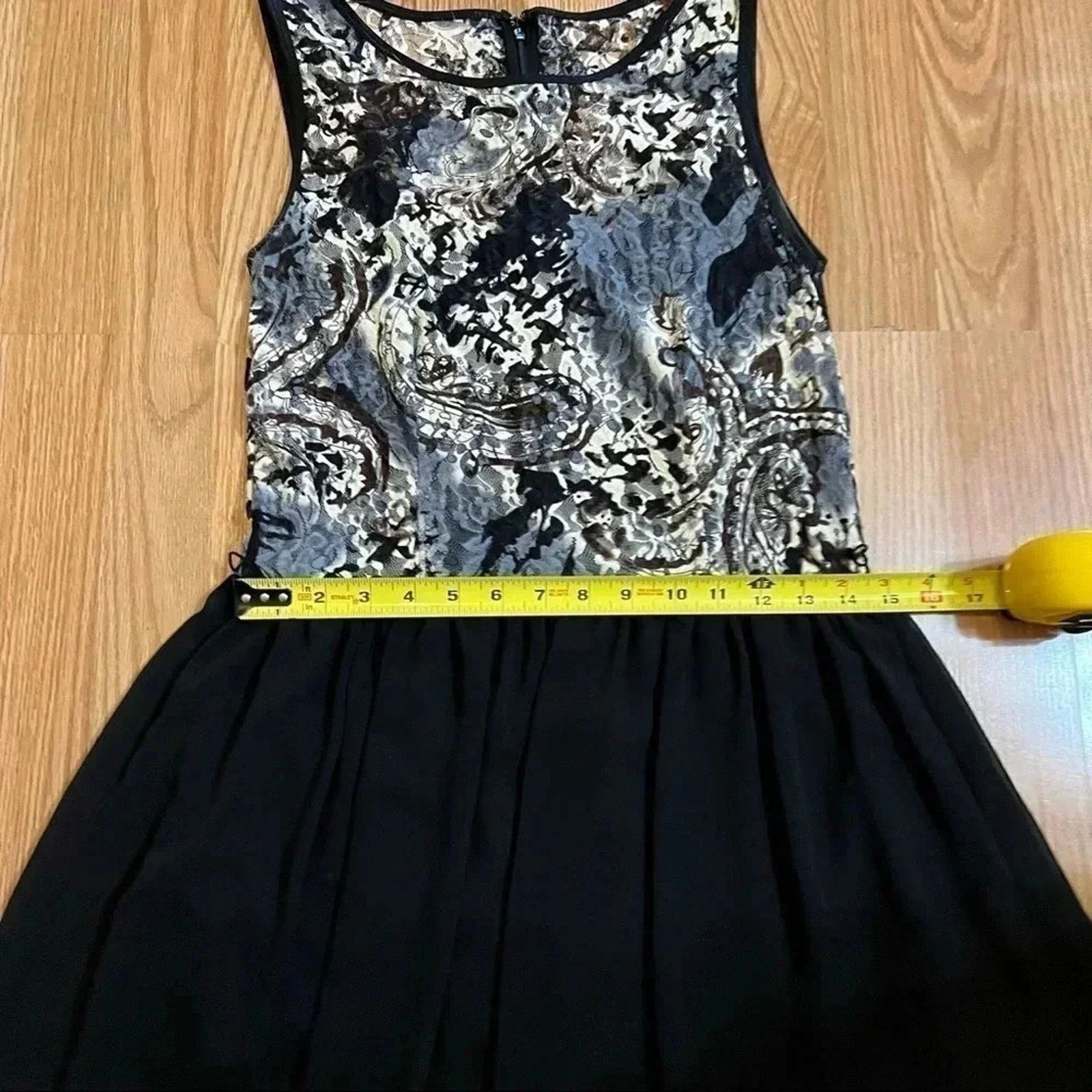 Other AB Studio Floral Fit & Flare Dress SZ 8 Black Sleeveless Size M / US 6-8 / IT 42-44 - 13 Thumbnail
