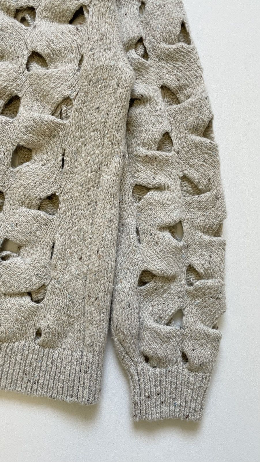 Issey Miyake Cream Cut Out Wool ‘Nest Knit’ Size US M / EU 48-50 / 2 - 7 Thumbnail