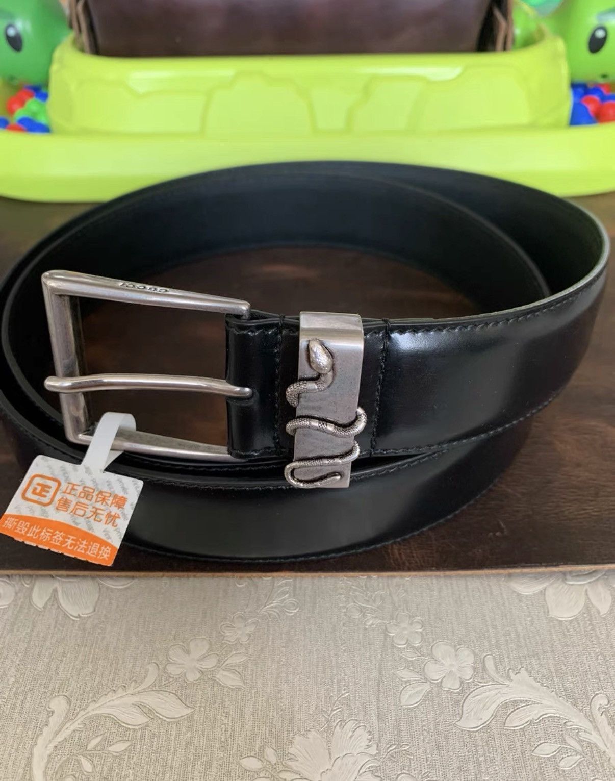 Gucci Black Leather Belt with Silver Buckle Size ONE SIZE - 1 Thumbnail