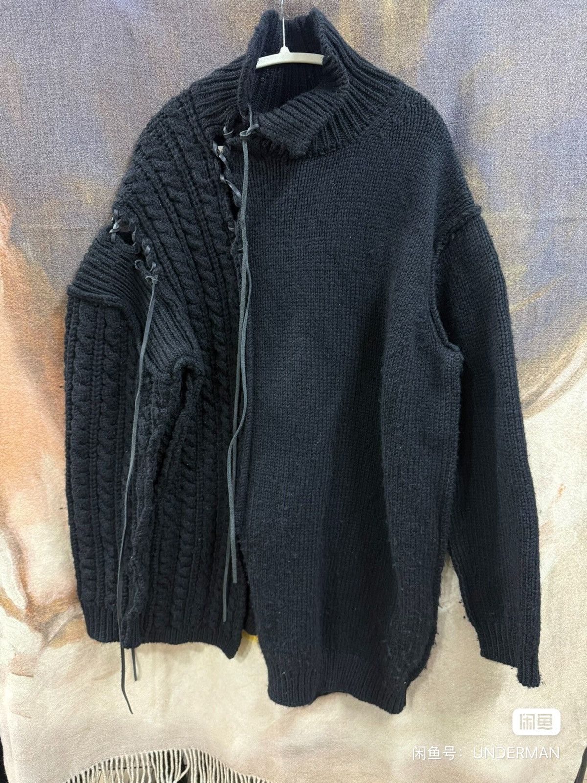 Yohji Yamamoto yohji yamamoto pour homme leather lace sweater Size US L / EU 52-54 / 3 - 1 Thumbnail