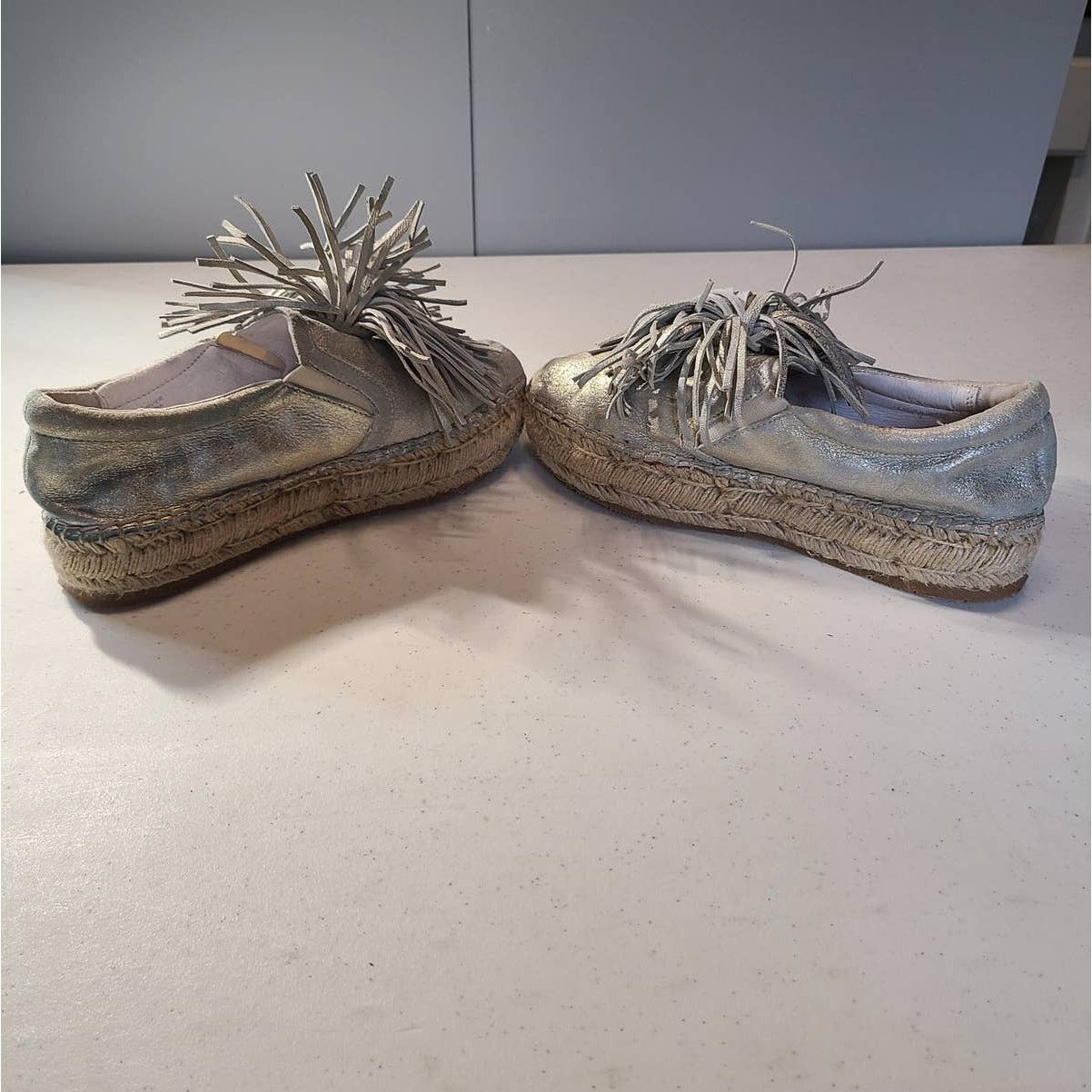 J/Slides J Slides Raoul Espadrilles Pompom Metallic Leather Sneaker 7 Size US 7 / IT 37 - 9 Thumbnail