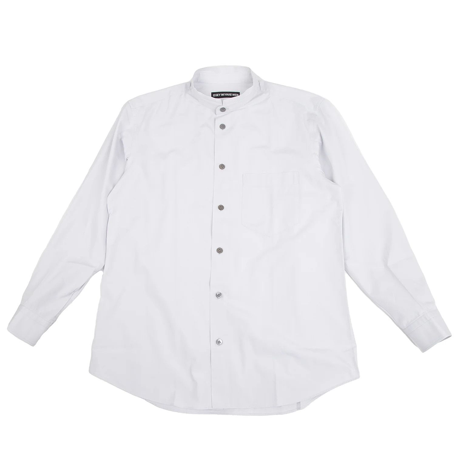 Issey Miyake Cotton Broad Stand Collar Shirt in Light Gray Size US S / EU 44-46 / 1 - 1 Thumbnail
