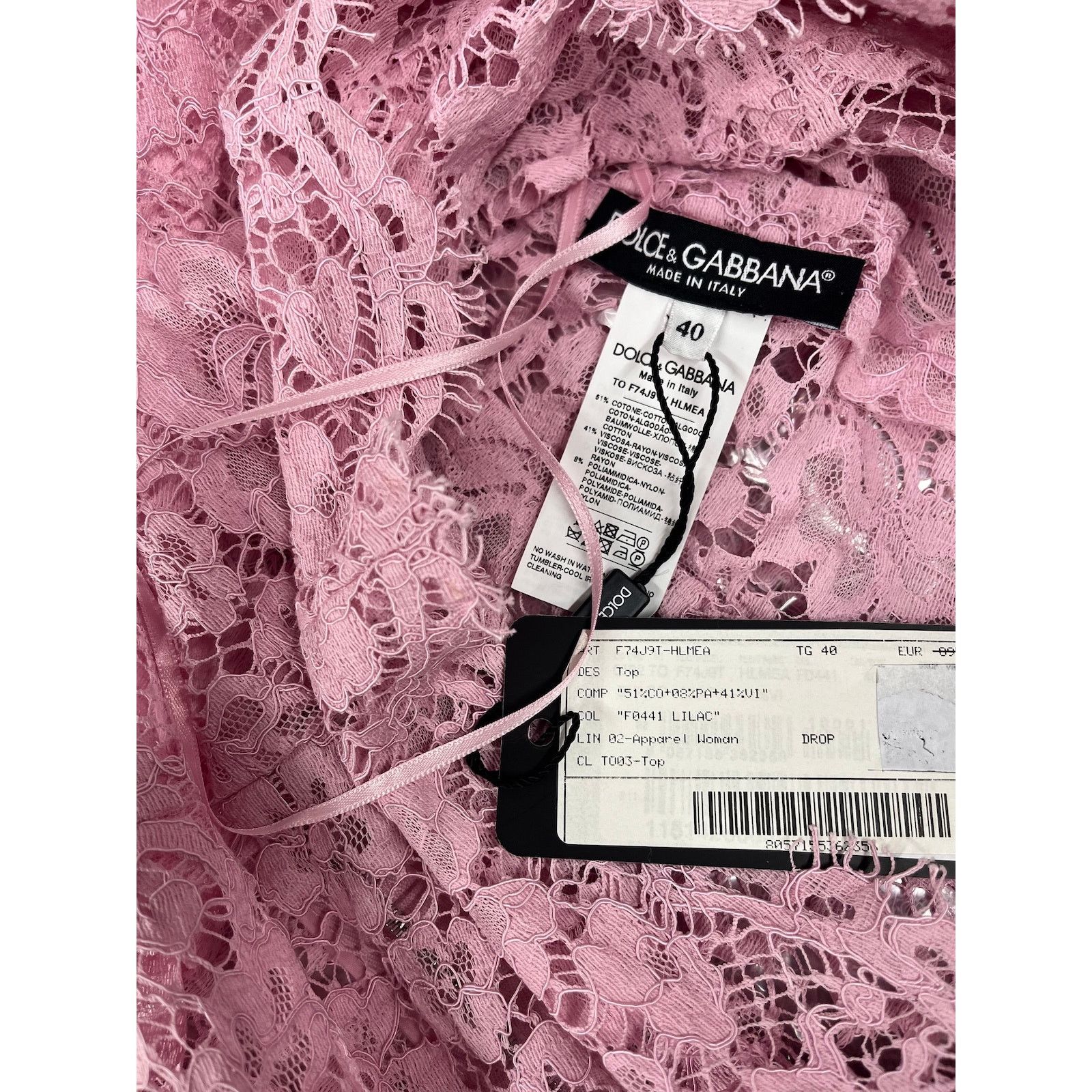 Dolce & Gabbana Dolce & Gabbana Pink Lace Sleeveless Tank Top Blouse IT 40 S Size S / US 4 / IT 40 - 7 Thumbnail