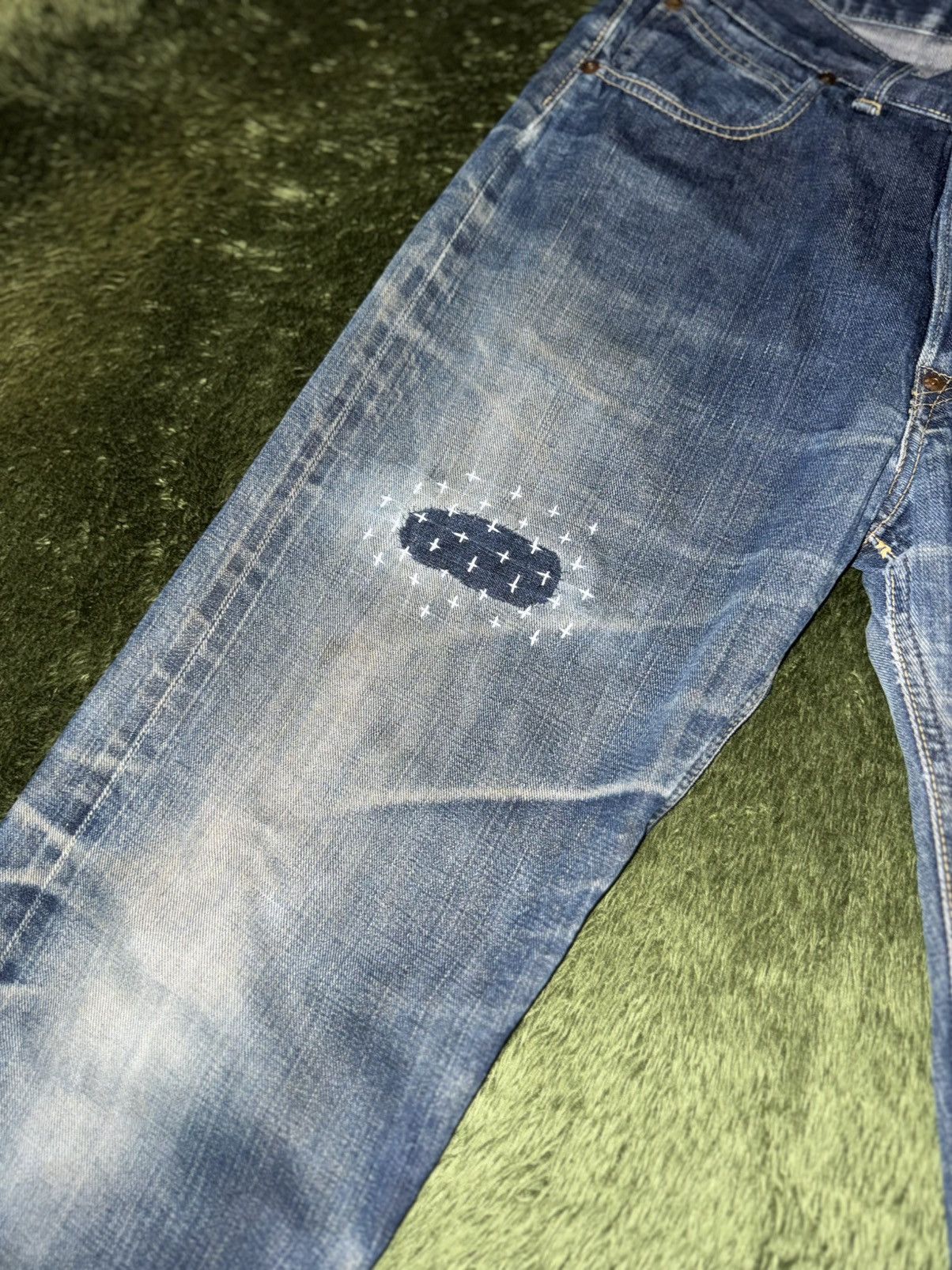 Lee [32x33] 00s Lee Japan Sashiko Custom Denim Pants Size US 32 / EU 48 - 6 Thumbnail