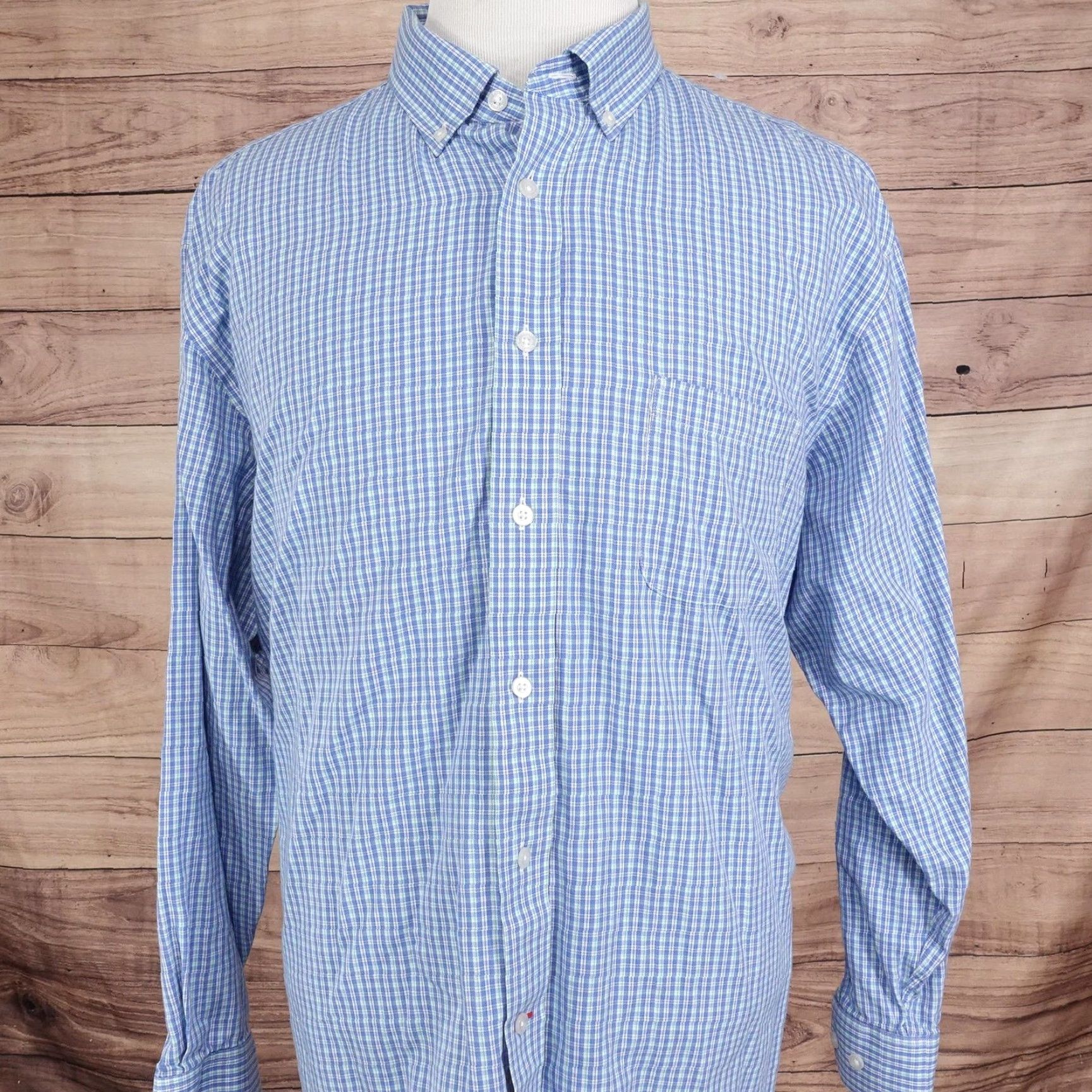 Cremieux Daniel Cremieux Shirt Mens 2XL Blue Check Long Sleeve Button Down Tencel Lyocell Size US XXL / EU 58 / 5 - 3 Thumbnail