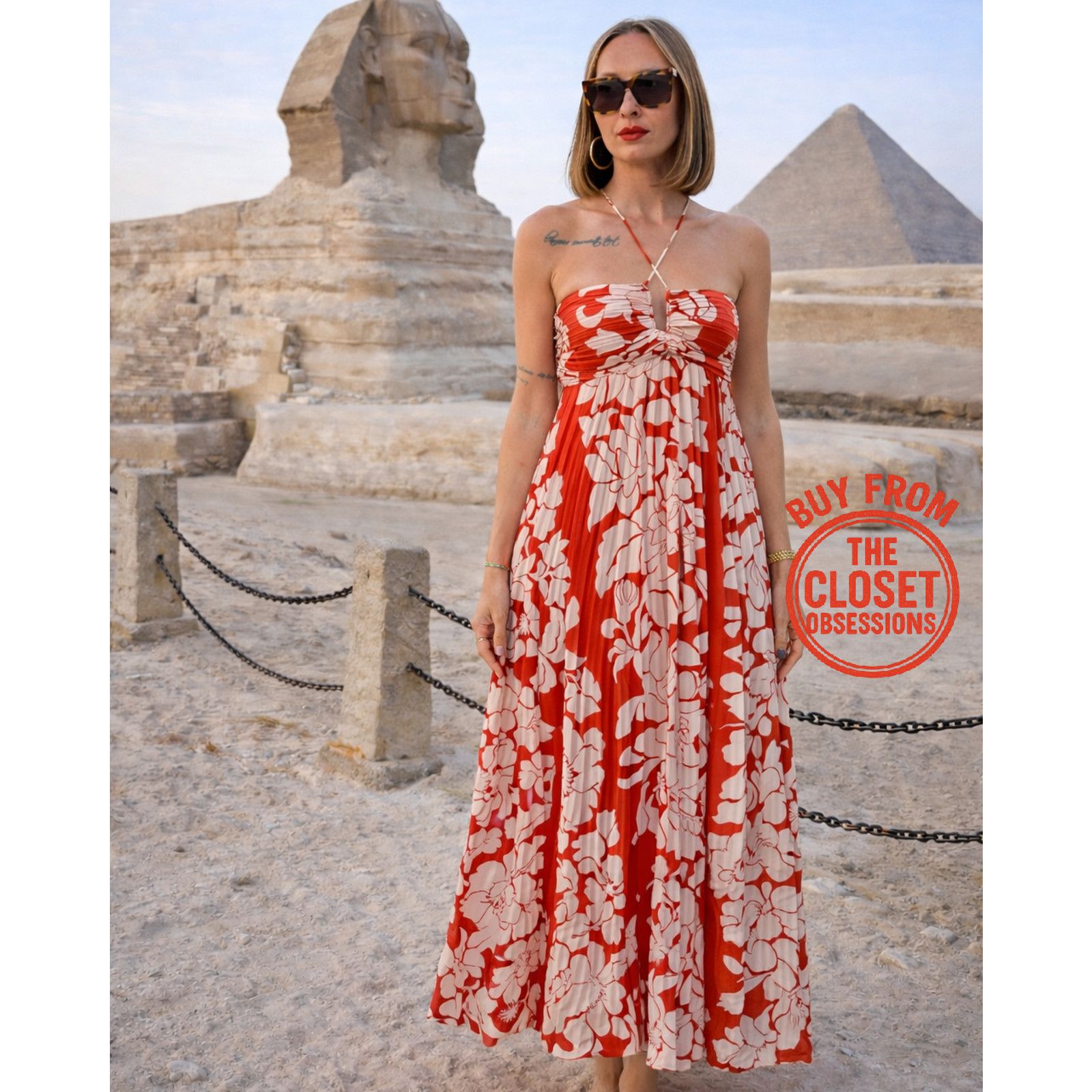 Mango MANGO Floral Halter Maxi Dress Destination Wedding Resort Size M / US 6-8 / IT 42-44 - 10 Thumbnail