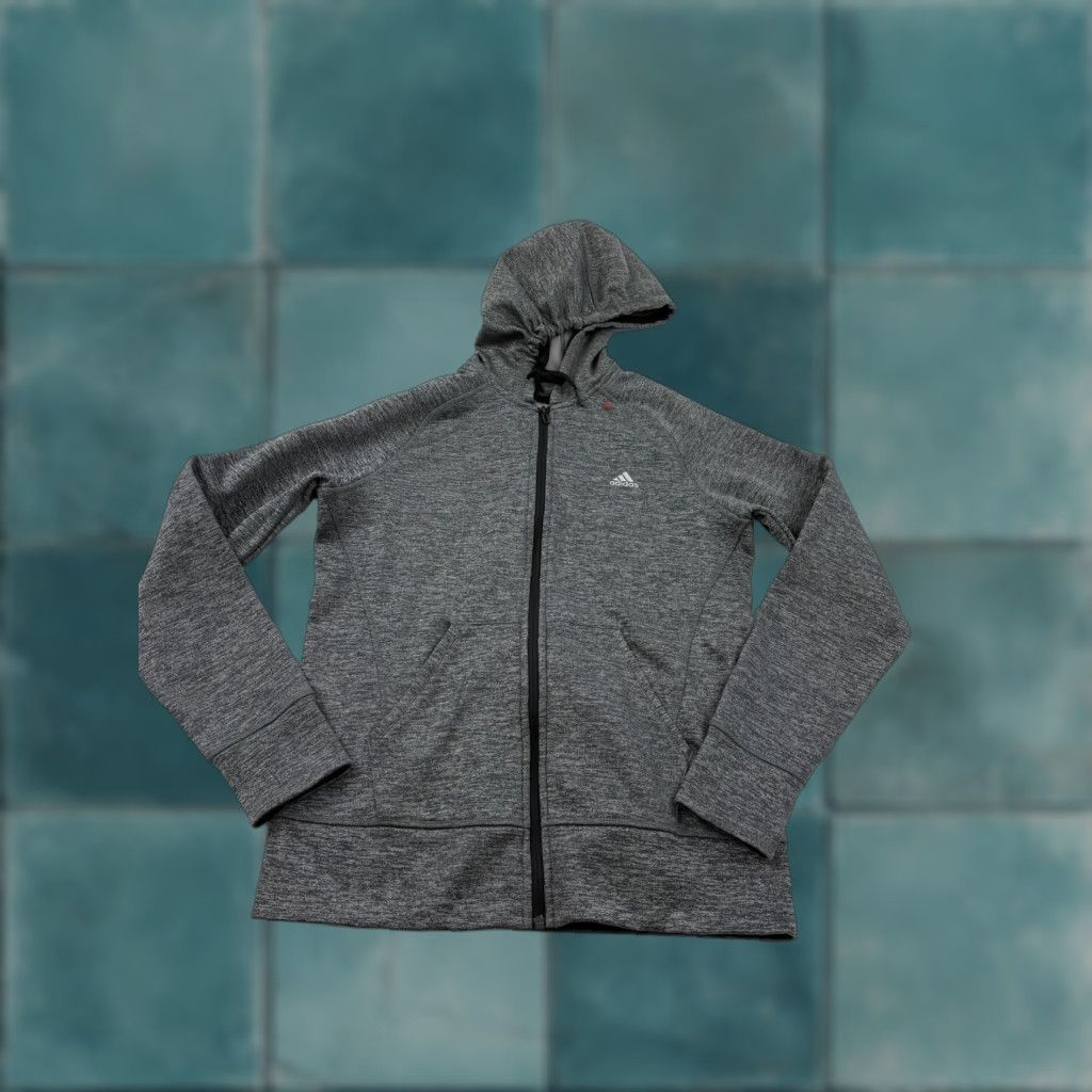 Adidas Adidas Hoodie Sweatshirt Womens Medium Gray Full Zip Climawarm Fleece Lined Logo Size M / US 6-8 / IT 42-44 - 1 Thumbnail