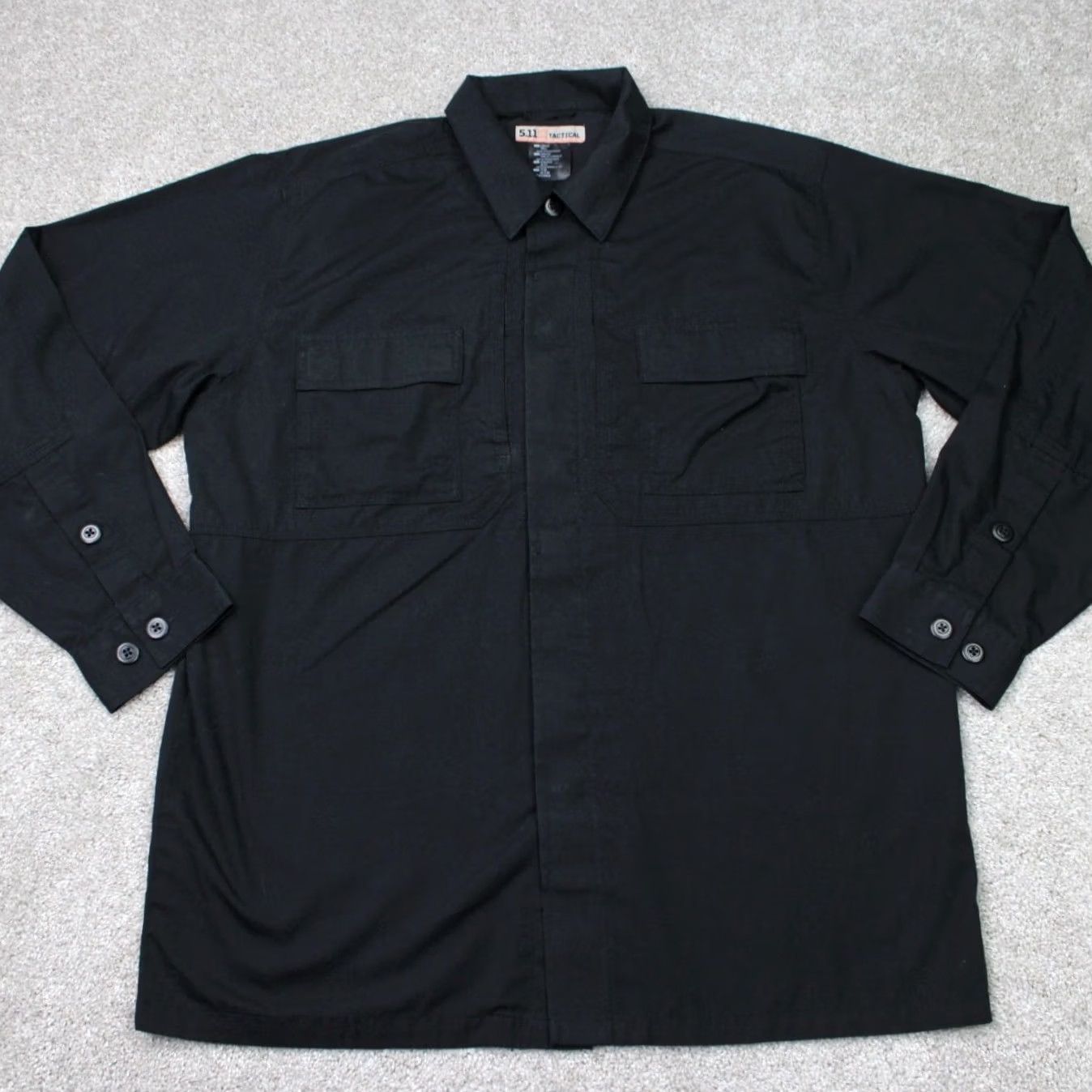 Vintage 5.11 Tactical Shirt Mens Large-Tall LT Black Long Sleeve Button Up Double Pocket Size US L / EU 52-54 / 3 - 2 Thumbnail