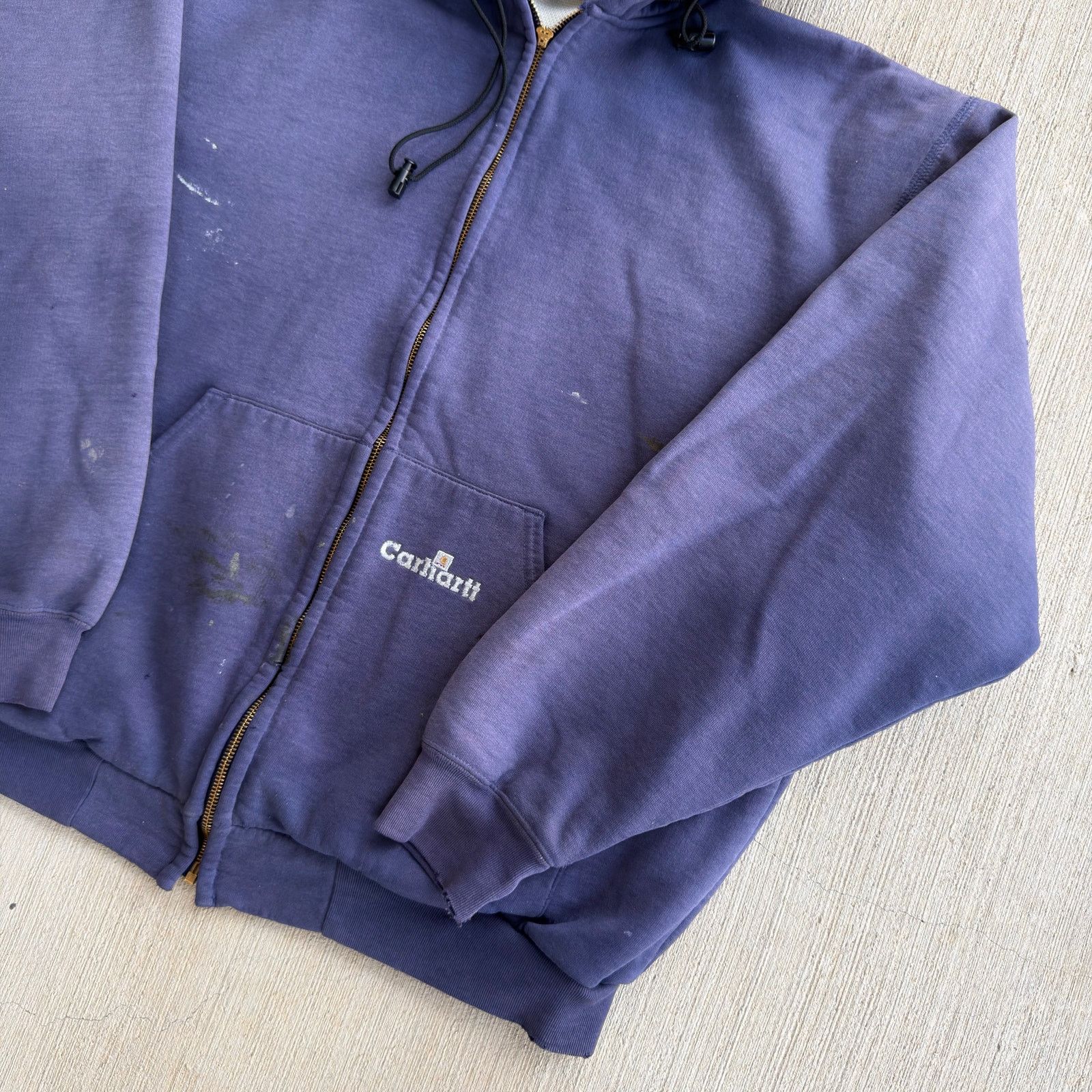 Carhartt × Vintage Carhartt faded blue zip up hoodie work wear sweatshirt Size US L / EU 52-54 / 3 - 4 Thumbnail