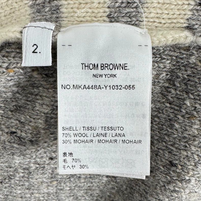Thom Browne Thom Browne Gray four stripe round neck sweater Size US M / EU 48-50 / 2 - 4 Thumbnail