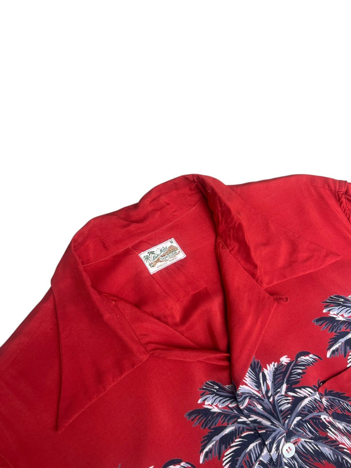 Aloha McCoy Sportswear Palm Trees 100% Rayon Hawaiian Shirt