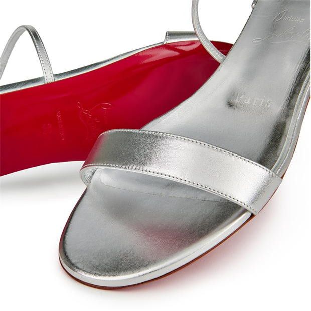 Christian Louboutin Miss Choca Metallic Leather Sandals Size US 7 / IT 37 - 6 Thumbnail