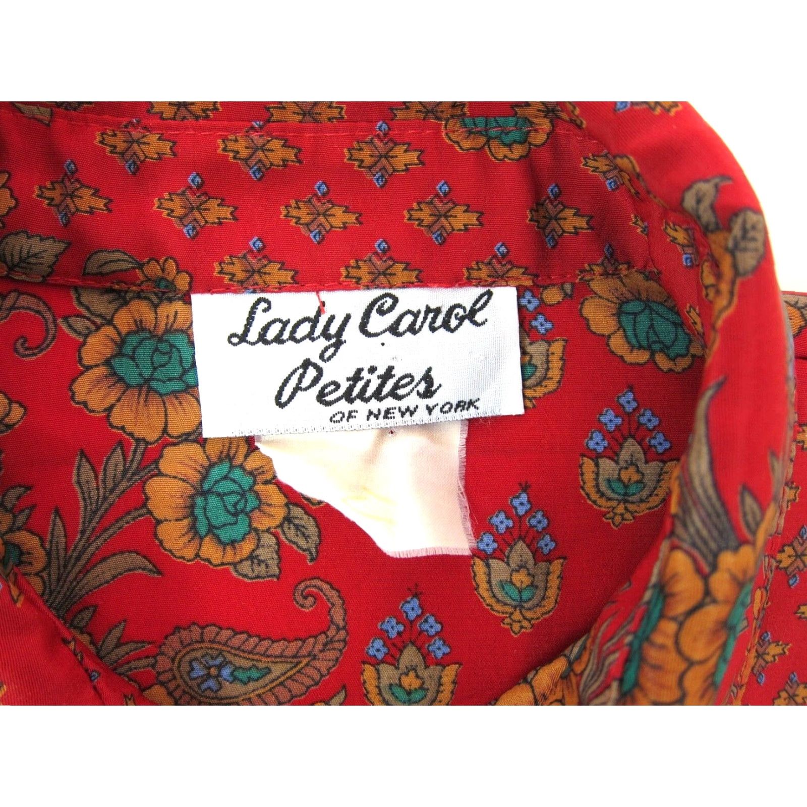 Vintage VINTAGE Lady Carol Shirt Dress S-M Women Floral Collared Long Sleeve Red Brown Green Outfit Size S / US 4 / IT 40 - 4 Thumbnail