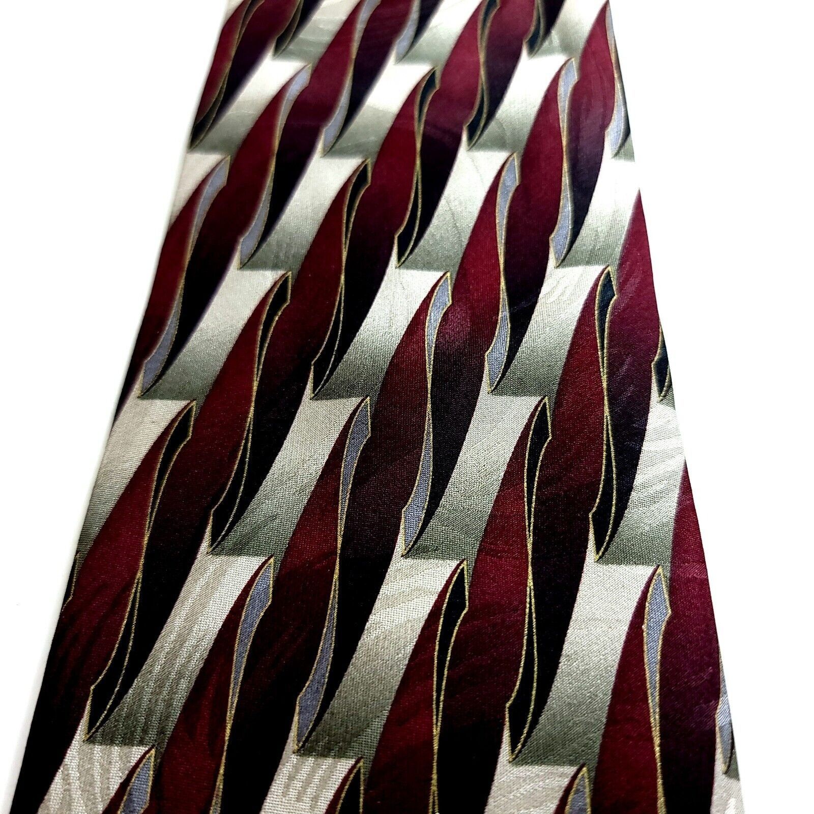 Croft & Barrow Croft & Barrow Red Tan Abstract Geometric Jacquard Print Sil Size ONE SIZE - 2 Thumbnail