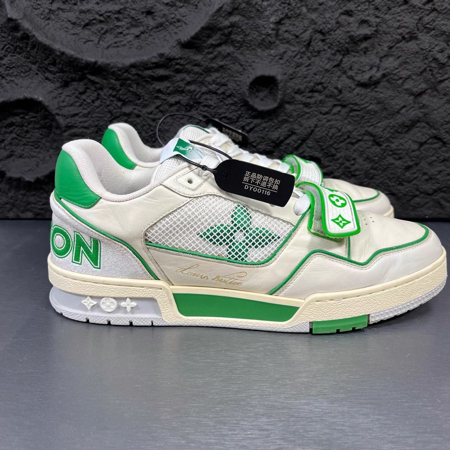 Louis Vuitton LV Trainer White Green Velcro UK7.5/41.5 95 New Size US 7.5 / EU 40-41 - 3 Thumbnail