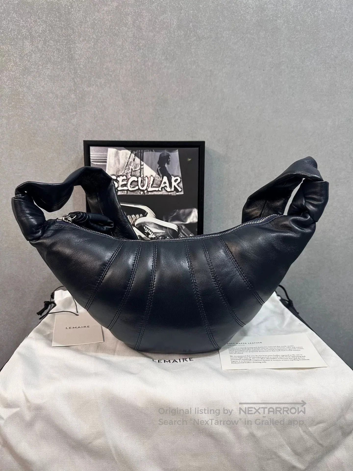 Lemaire Lemaire Small Midnight Blue Croissant Bag. Size ONE SIZE - 2 Thumbnail