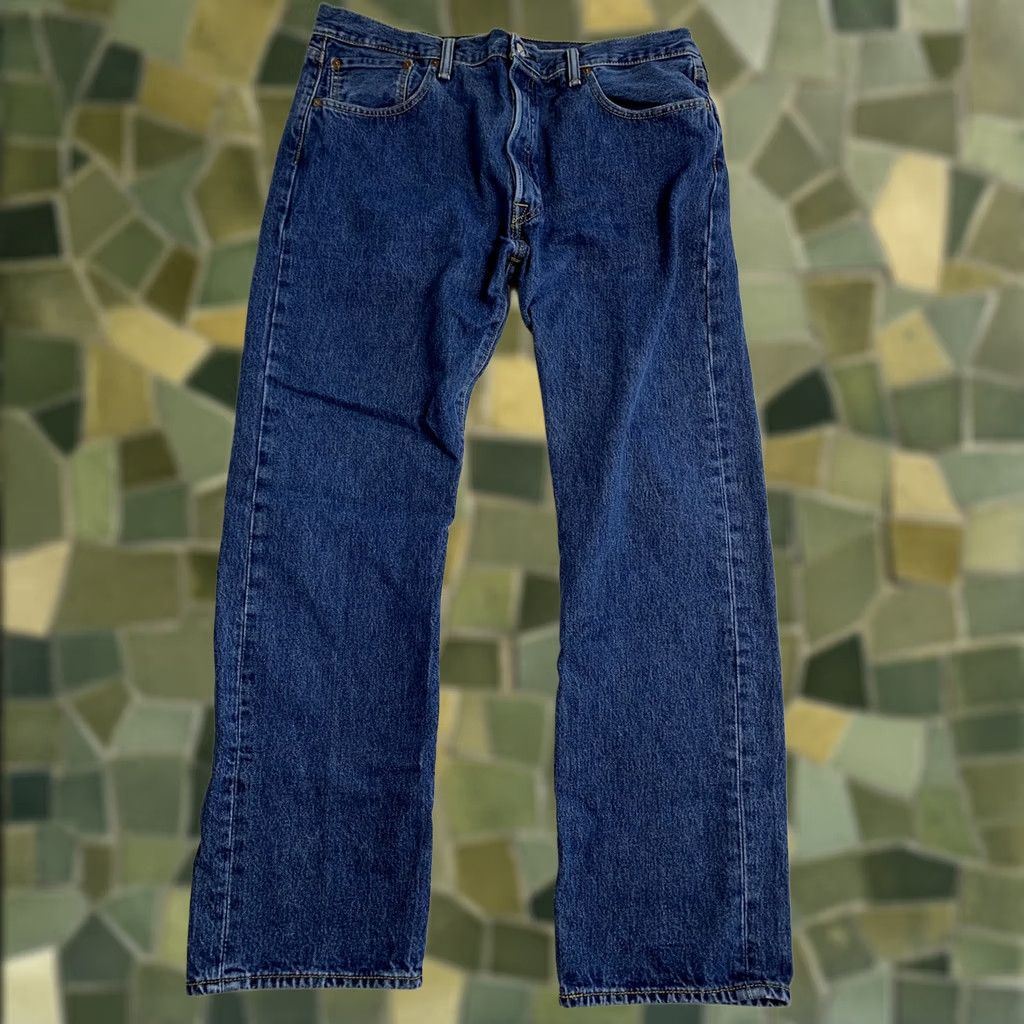 Levi's Levi’s 501 Jeans Mens 38x32 Blue Straight Button Fly Western American Denim Jeans Regular Fit Mens 90s Cowboy Classic Modern Stonewash Blue Denim Size US 38 / EU 54 - 1 Thumbnail