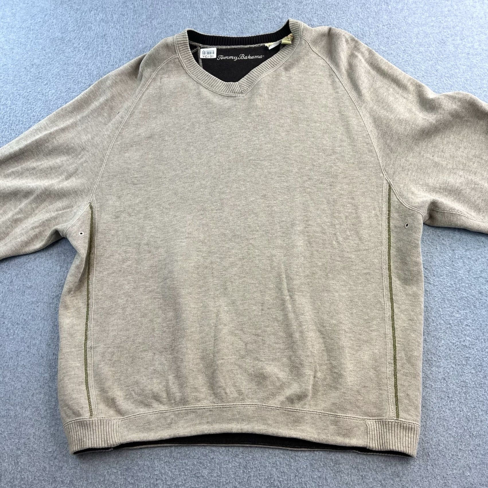 Tommy Bahama Tommy Bahama Sweater Mens Large Beige Long Sleeve Knit Pullover Adult Size US L / EU 52-54 / 3 - 4 Thumbnail